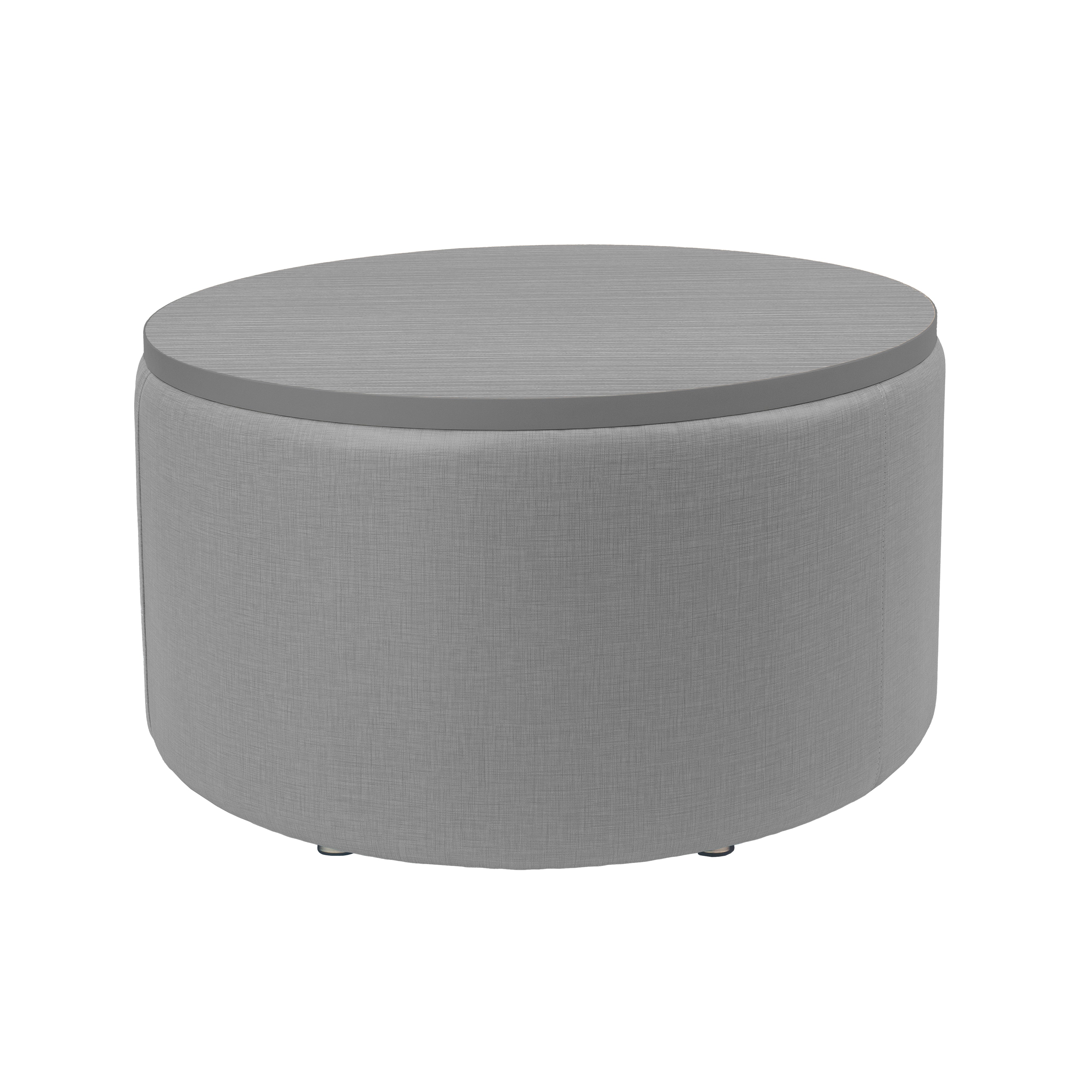 Pro Series Upholstered 30" Round Ottoman Table 18" Height - Slate Gray Crosshatch/Cosmic Strandz