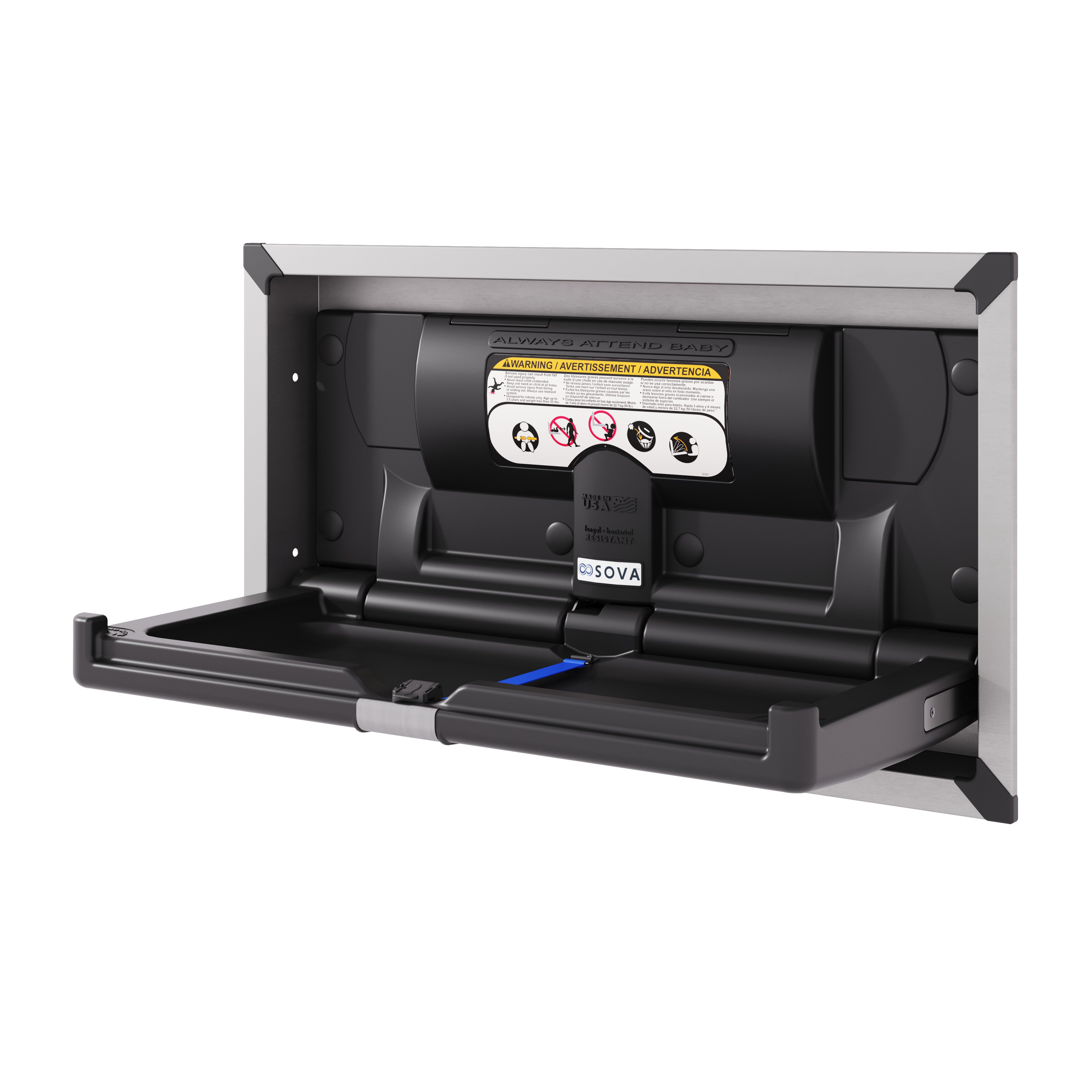 Origin Horizontal Recessed with Stainless Frame - Black/Stainless Steel
