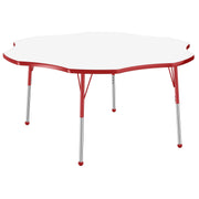 60" x 60" Flower Dry-Erase Activity Table with Adjustable Standard Ball Glide Legs - Whiteboard/Red