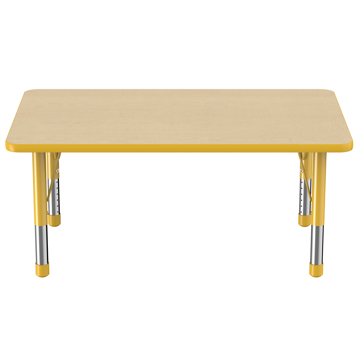 30" x 48" Rectangle T-Molding Activity Table with Adjustable Chunky Legs - Maple/Yellow