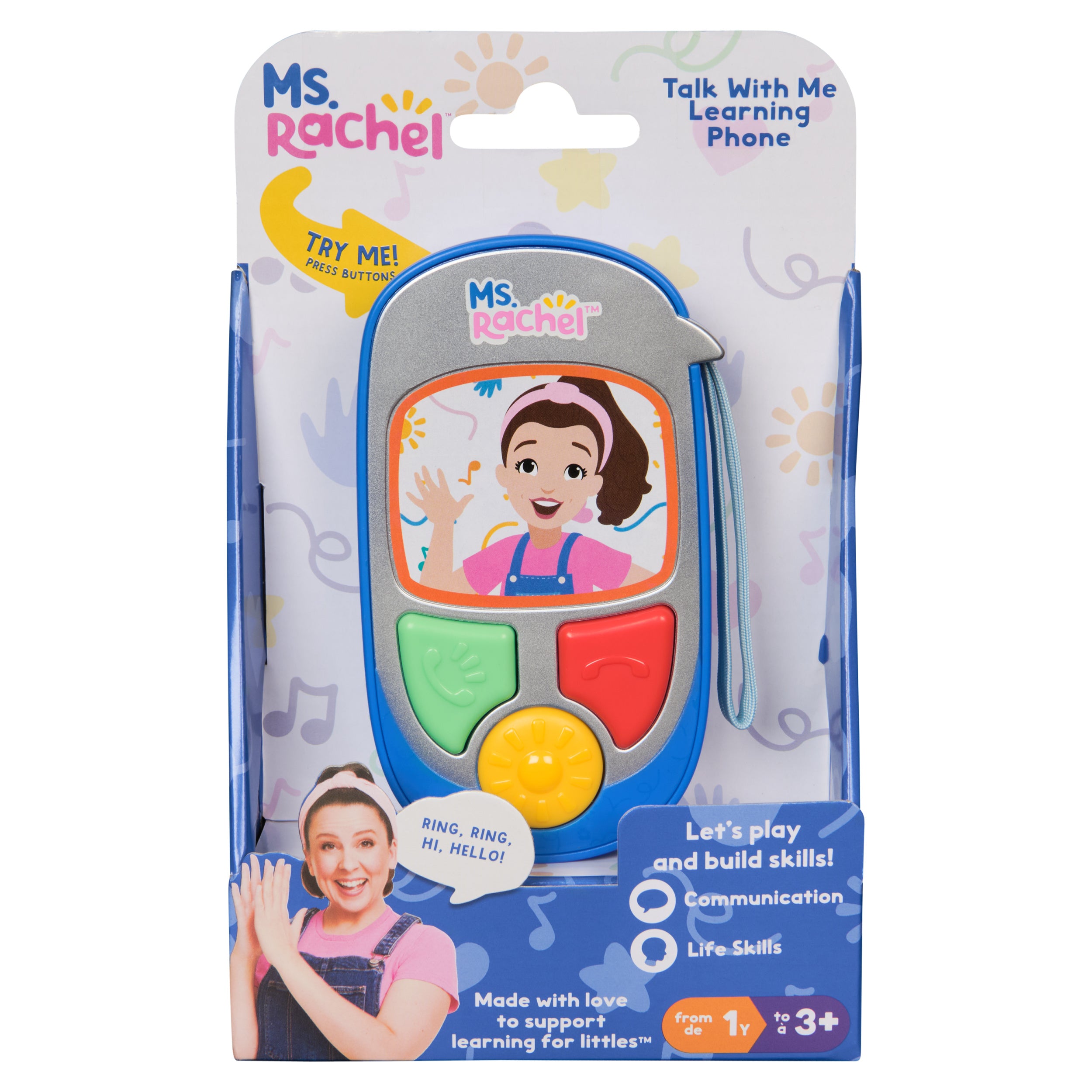 Ms. Rachel Official Electronic Talk with Me Learning Phone with Conversational Phrases, Educational Toys & Toddler Toys for Girls & Boys Ages 1-3+