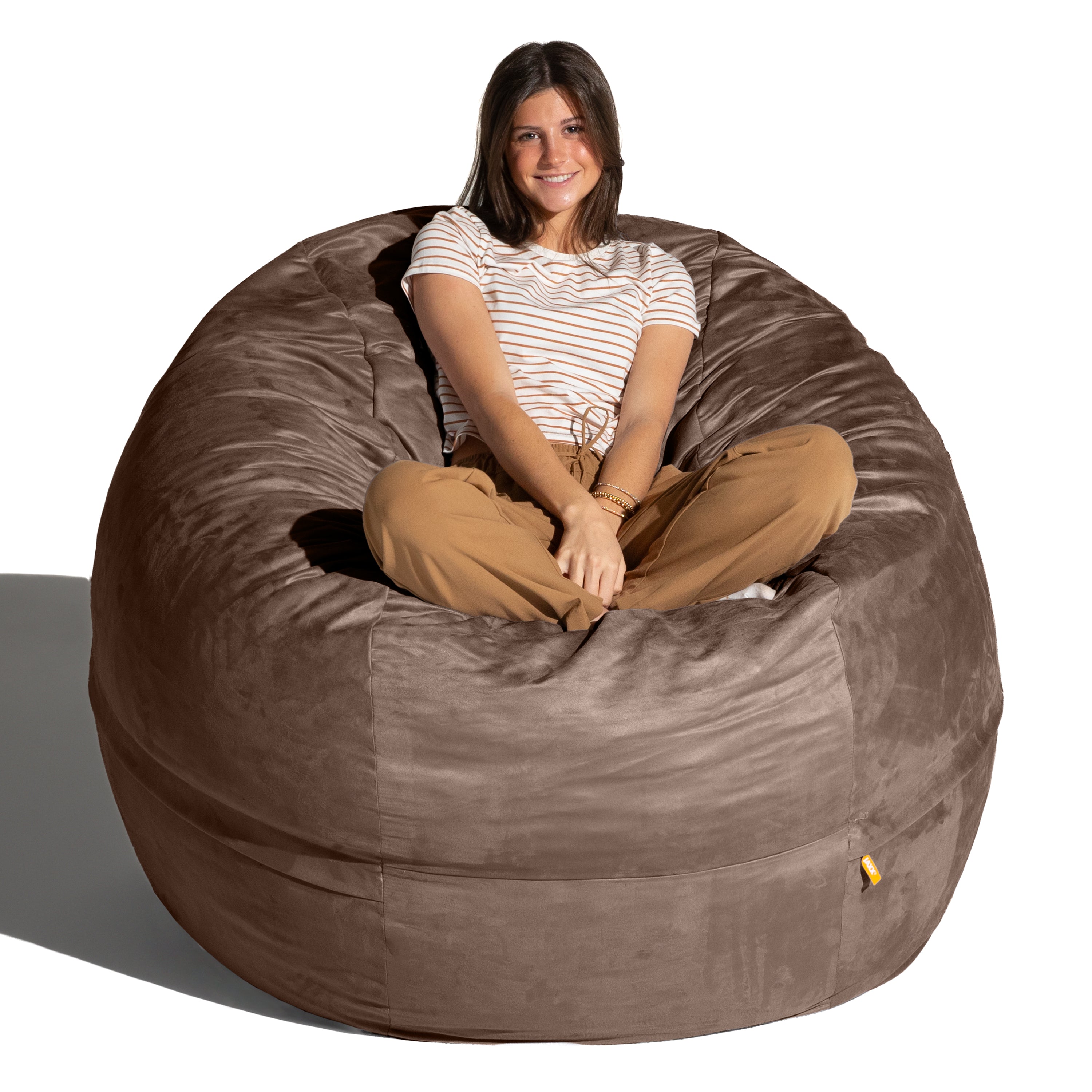 Jaxx Saxx 5 Foot Large Bean Bag w/ Removable Cover, Chocolate