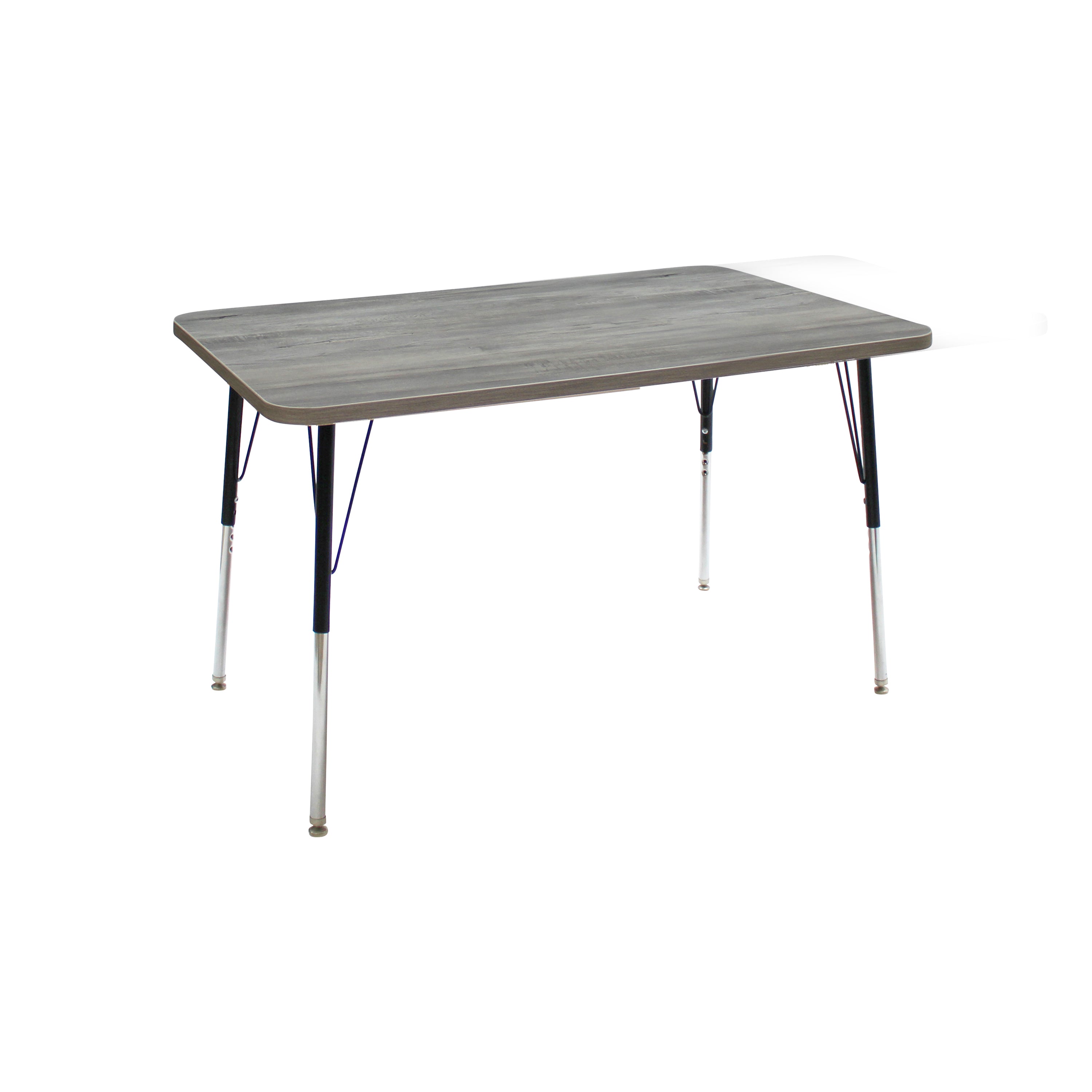 30" x 48" Rectangle La Madera Activity Table with Standard Legs - Light Gray Wood/Black