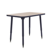 Adapte 24" x 36" Rectangle Thermofused Activity Table with Adjustable Tapered Legs - Asian Sand/Navy