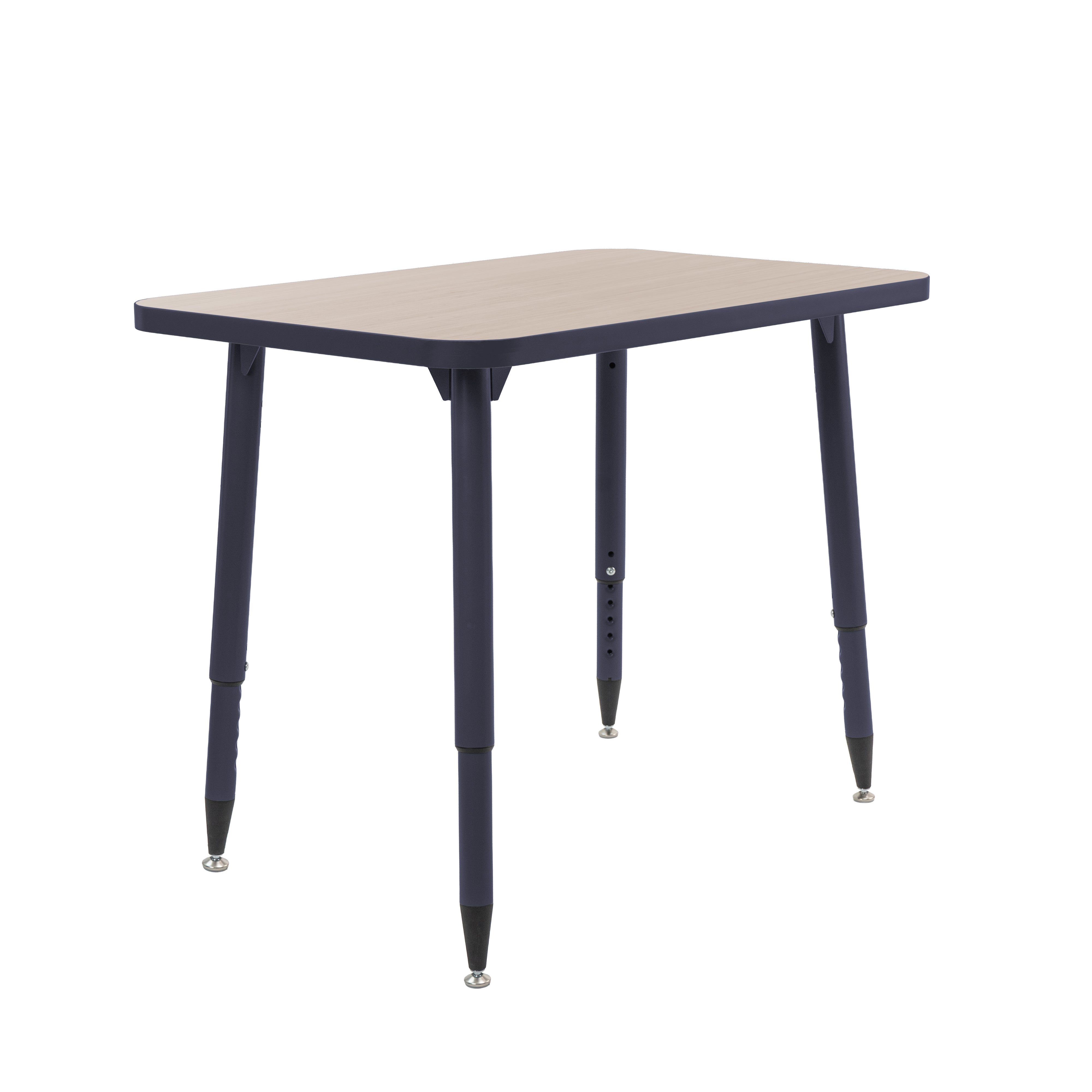 Adapte 24" x 36" Rectangle Thermofused Activity Table with Adjustable Tapered Legs - Asian Sand/Navy