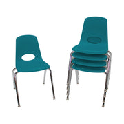 18" Stack Chair with Swivel Glides, 5-Piece - Teal