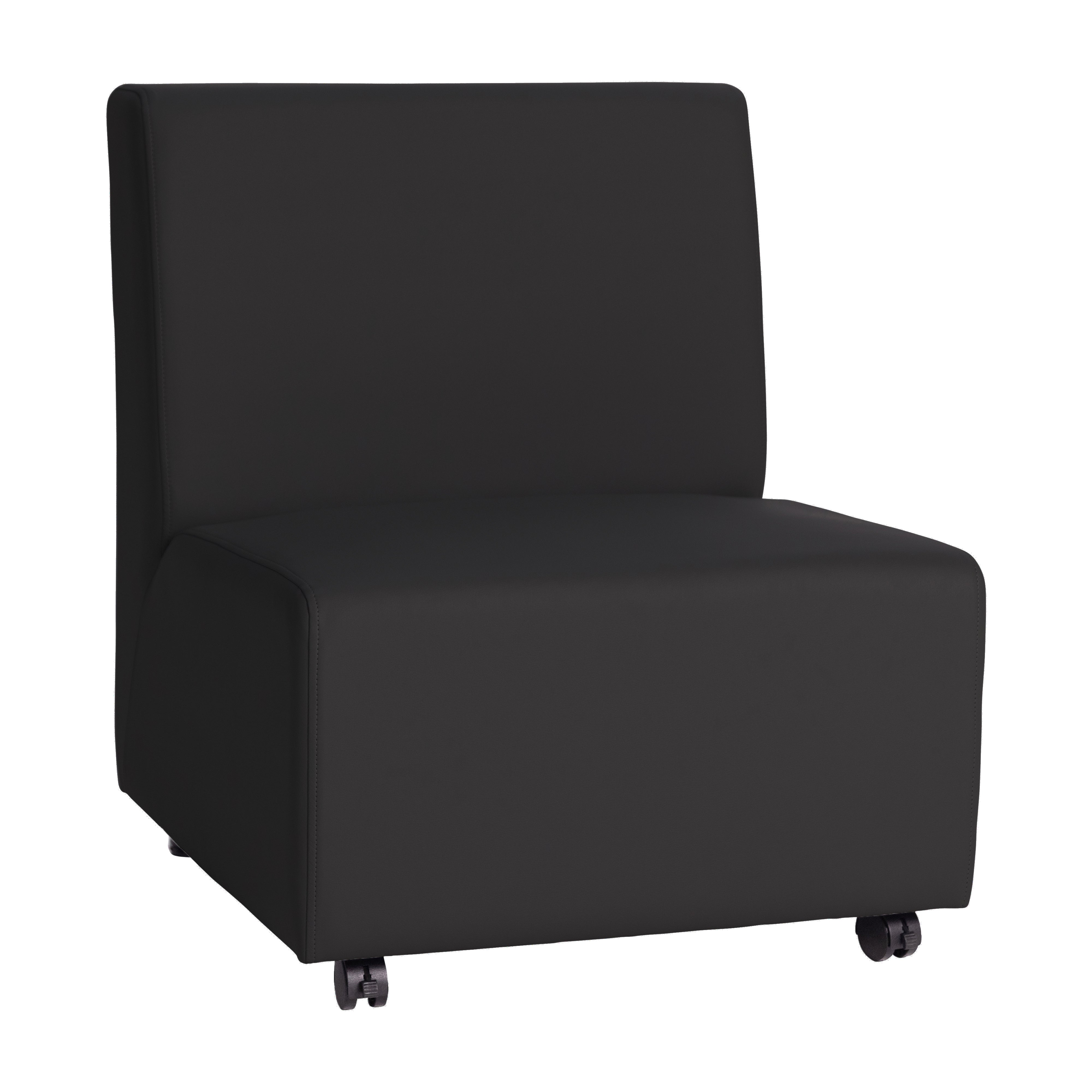 Pro Series Upholstered Armless Mobile Chair - Black
