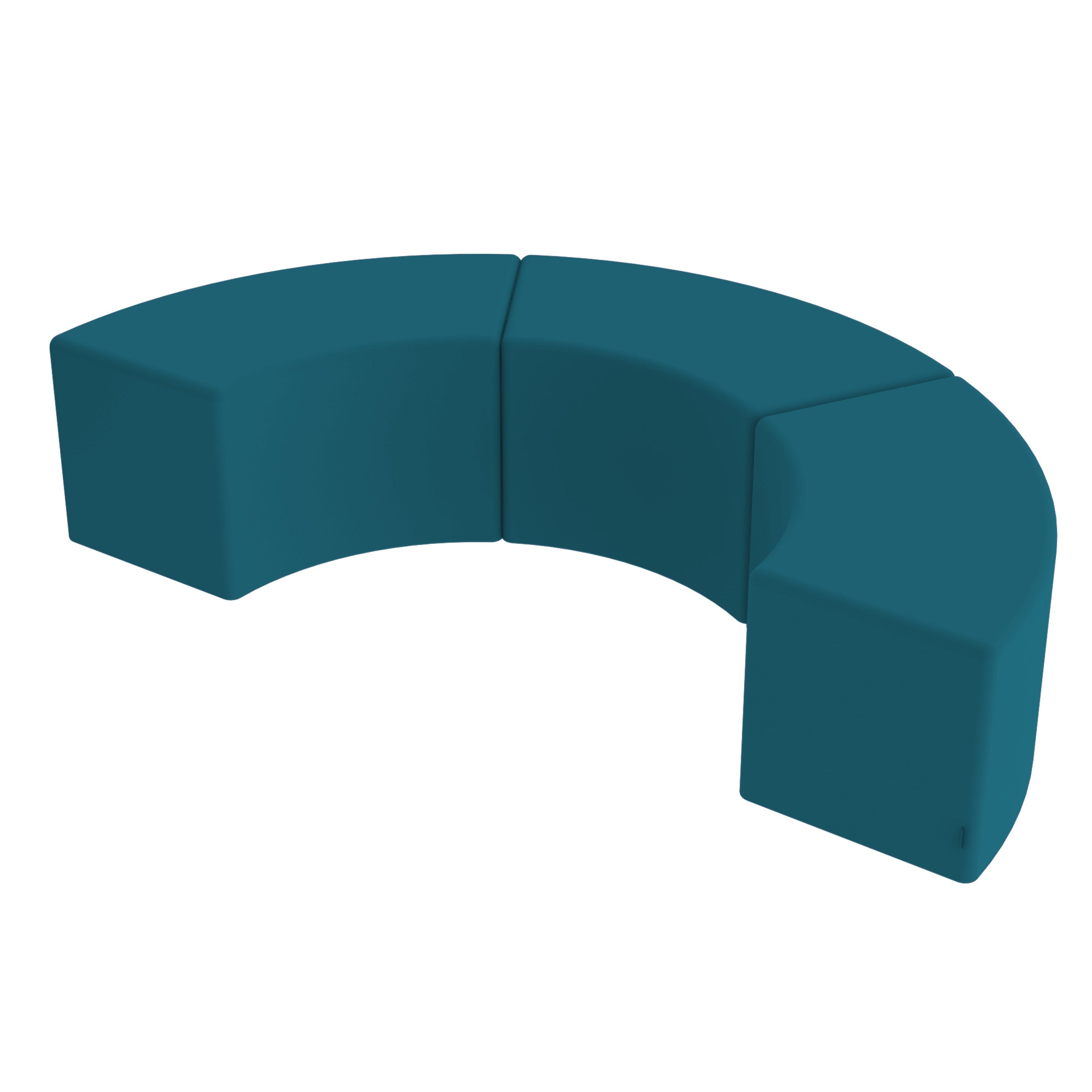 Pro Series Upholstered S Curve Ottoman 18" Height, 3-Piece - Teal