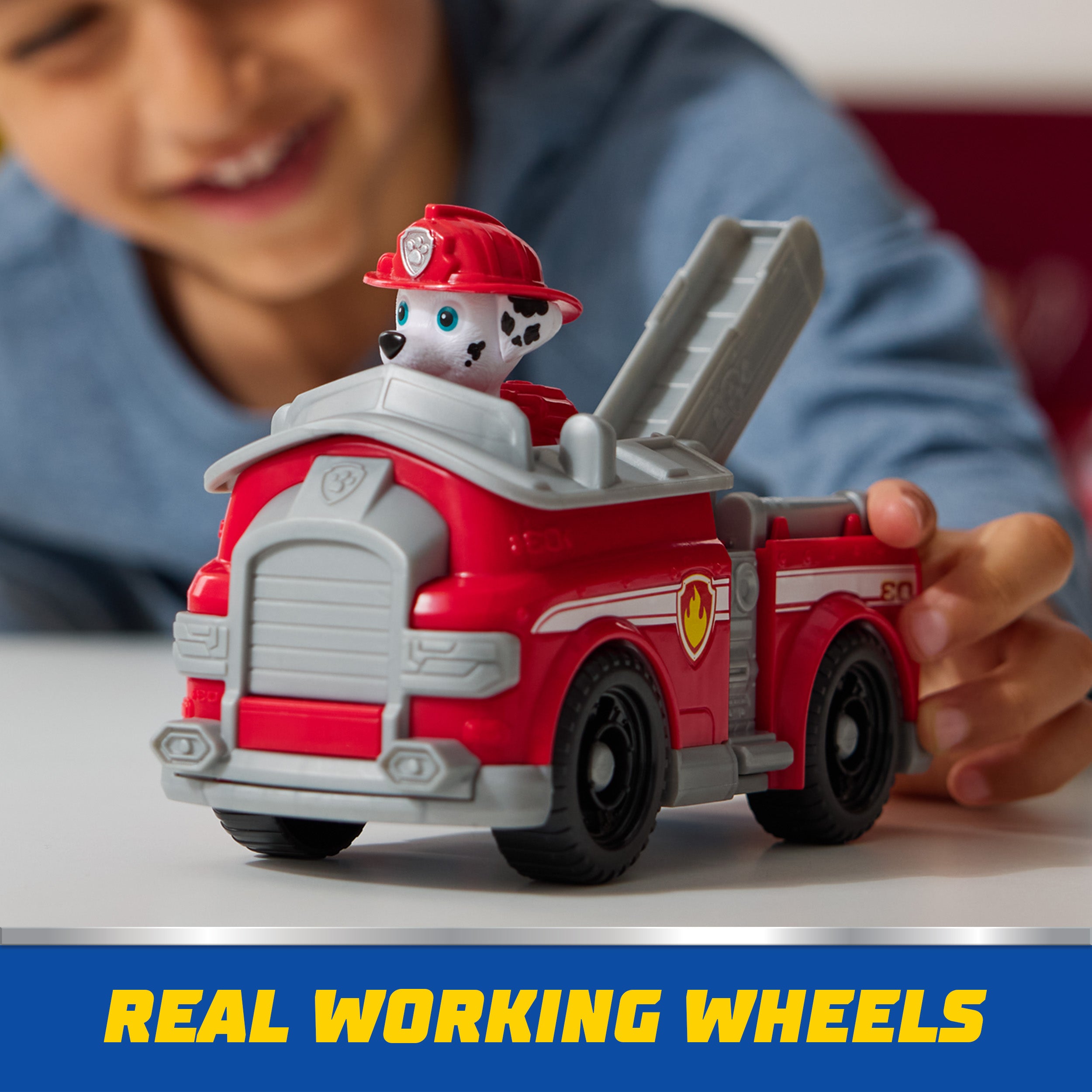 PAW Patrol, Marshall’s Firetruck, Toy Vehicle with Collectible Action Figure, Sustainably Minded Kids Toys for Boys & Girls Ages 3 and Up
