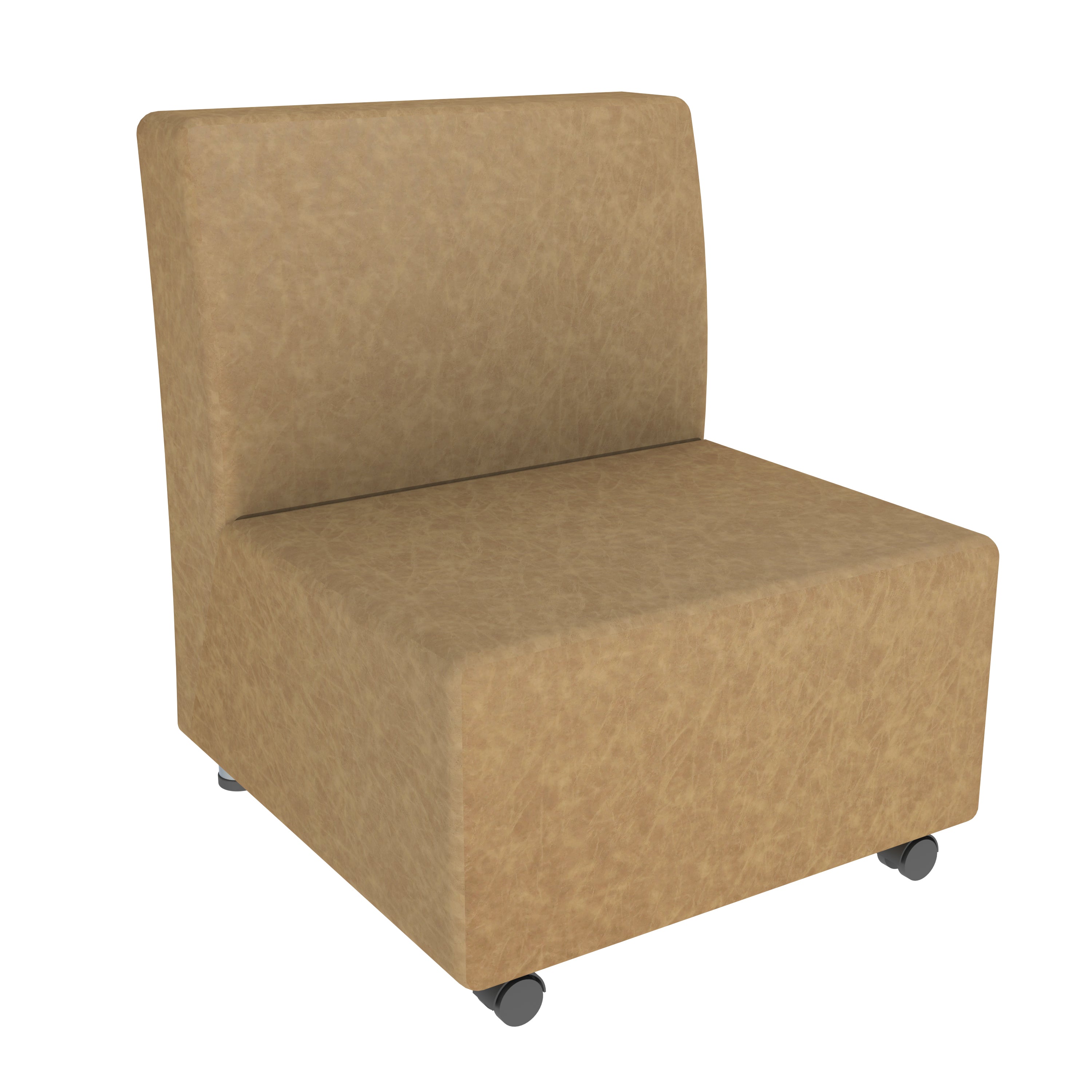 Pro Series Rustic Upholstered Armless Mobile Chair - Pecan