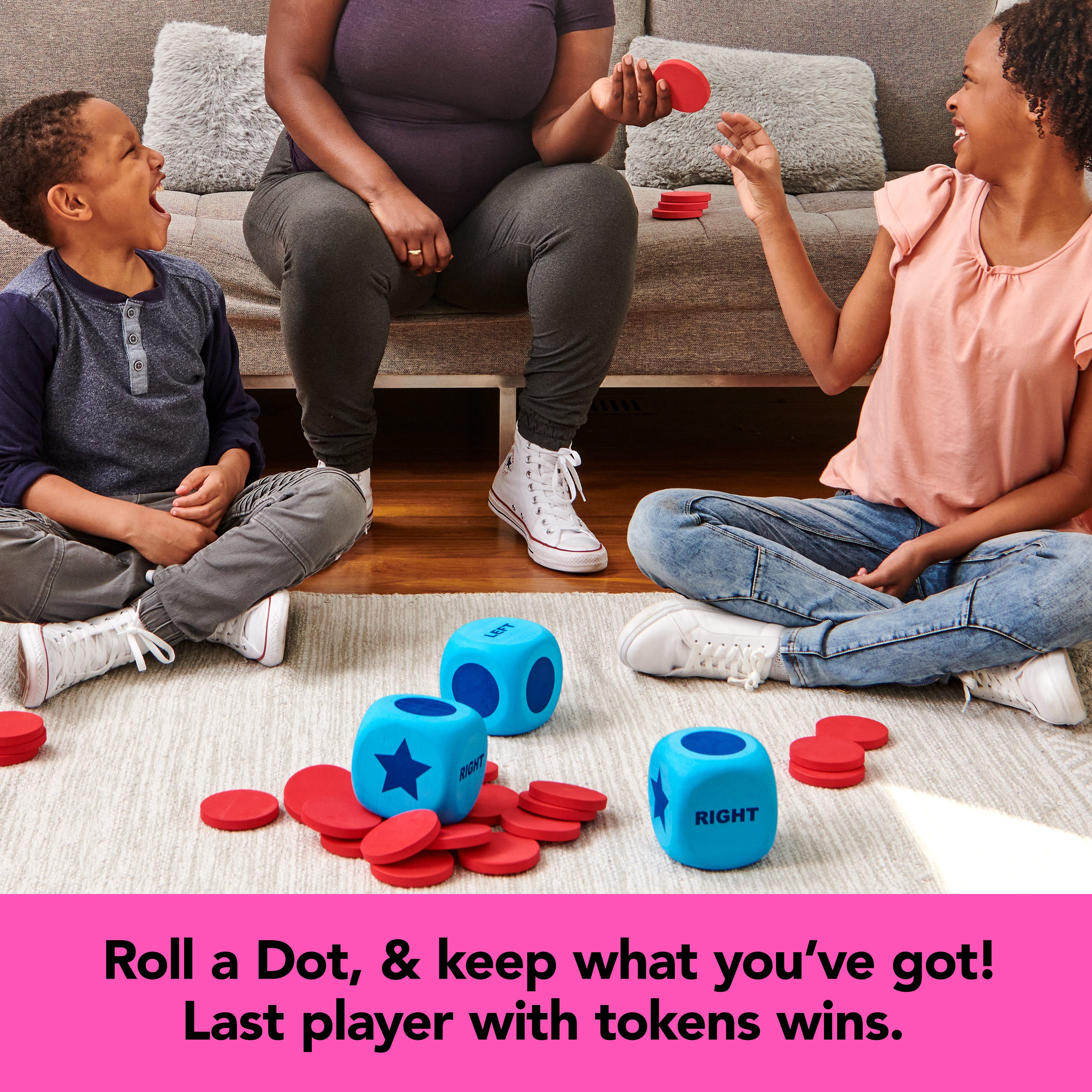 Spin Master Games, Left Center Right Giant Edition, Family Game for Indoor & Outdoor Fun with Big Oversized Board, for Family and Kids, 2-4 Players, Ages 6 & Up
