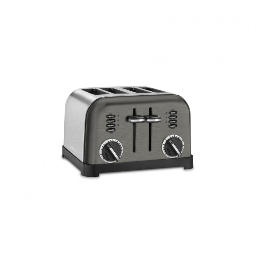 4 Slice Metal Classic Toaster - Black Stainless
