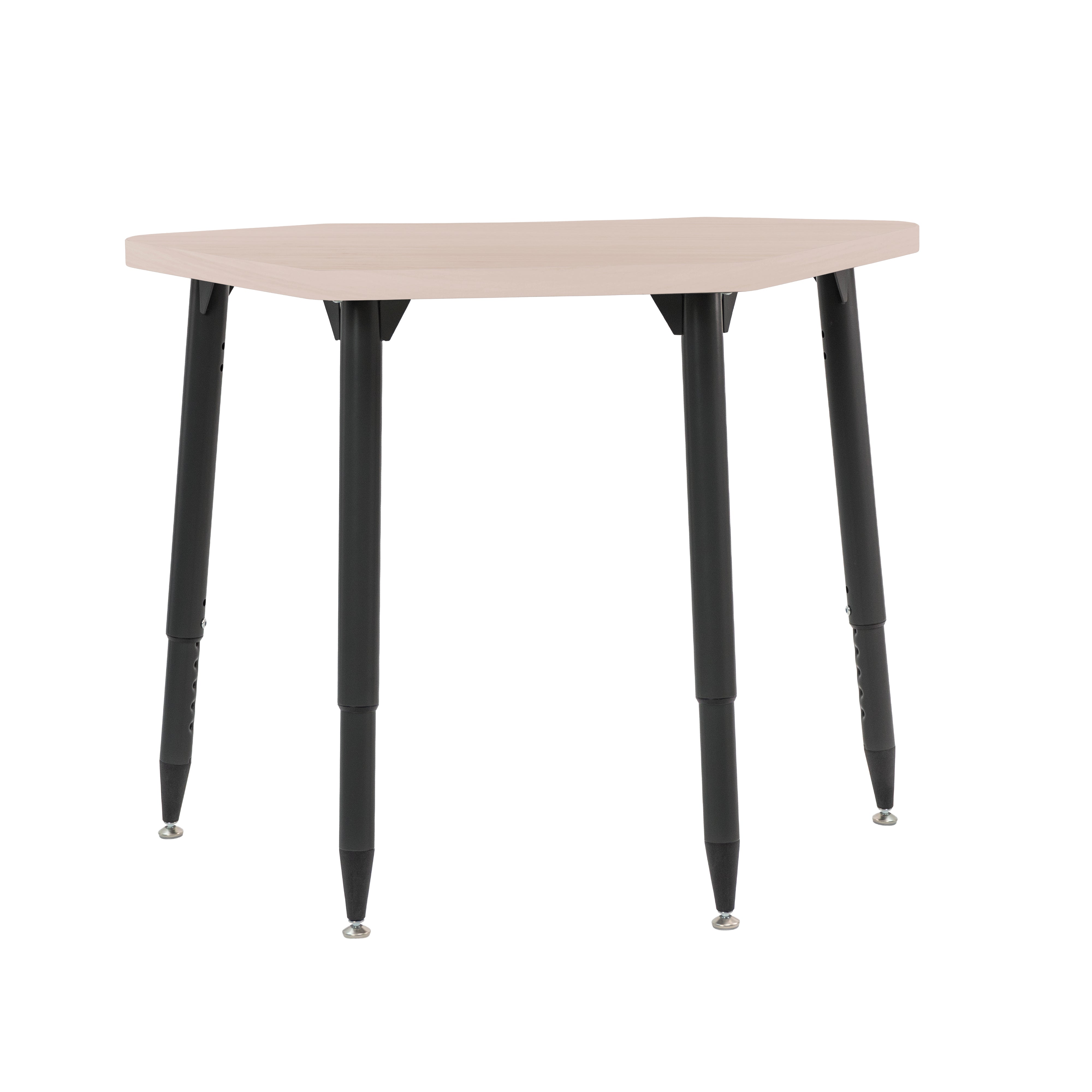 Adapte 24" x 36" Petal Woodgrain Activity Table with Adjustable Tapered Legs - Asian Sand/Black
