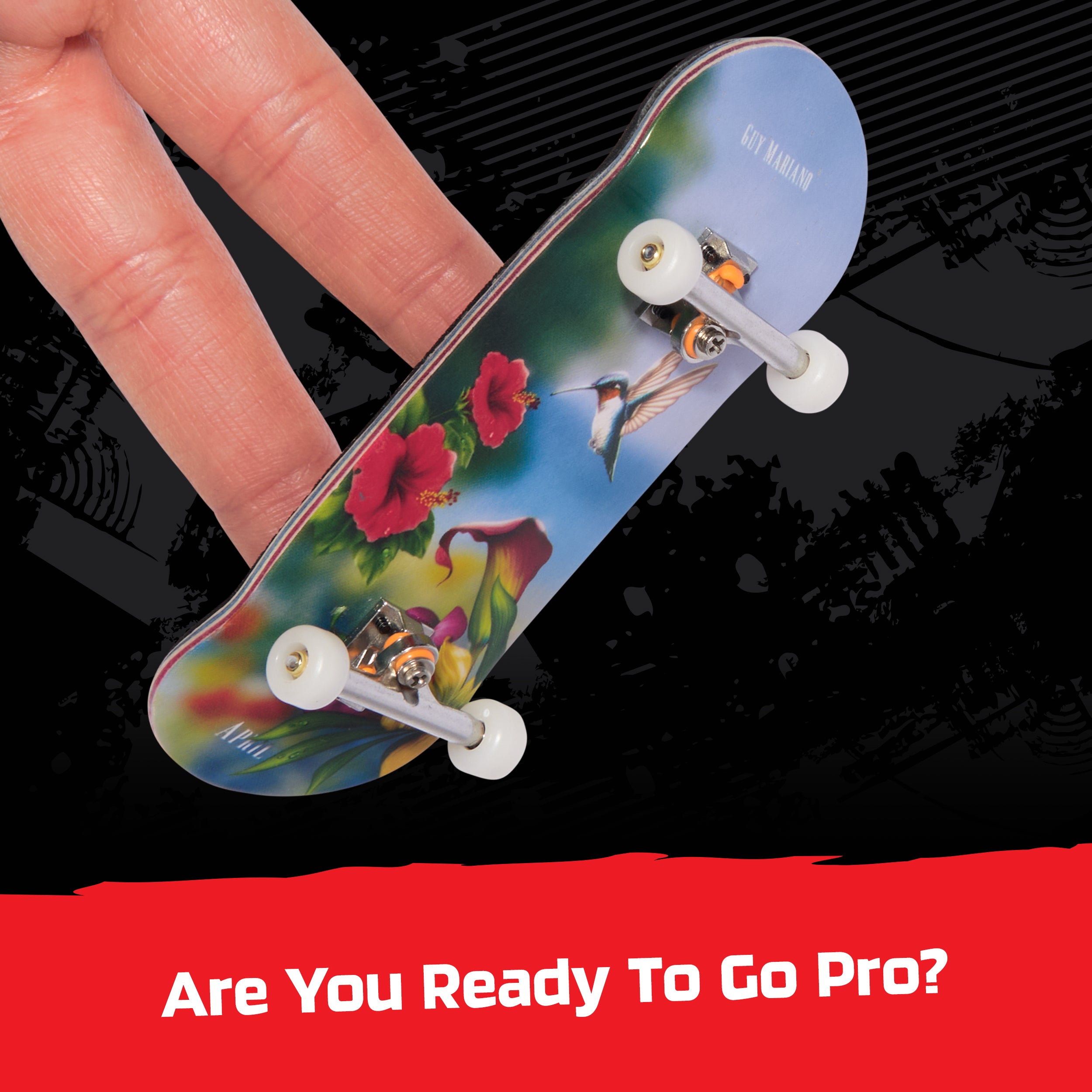 Tech Deck, April Pro Series Finger Board with Storage Display, Built for Pros; Authentic Mini Skateboards, Kids Toys for Ages 6 and up