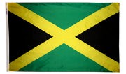 Jamaica Flag 3x5 ft. Nylon SolarGuard Nyl-Glo 100% Made in USA to Official United Nations Design Specifications.