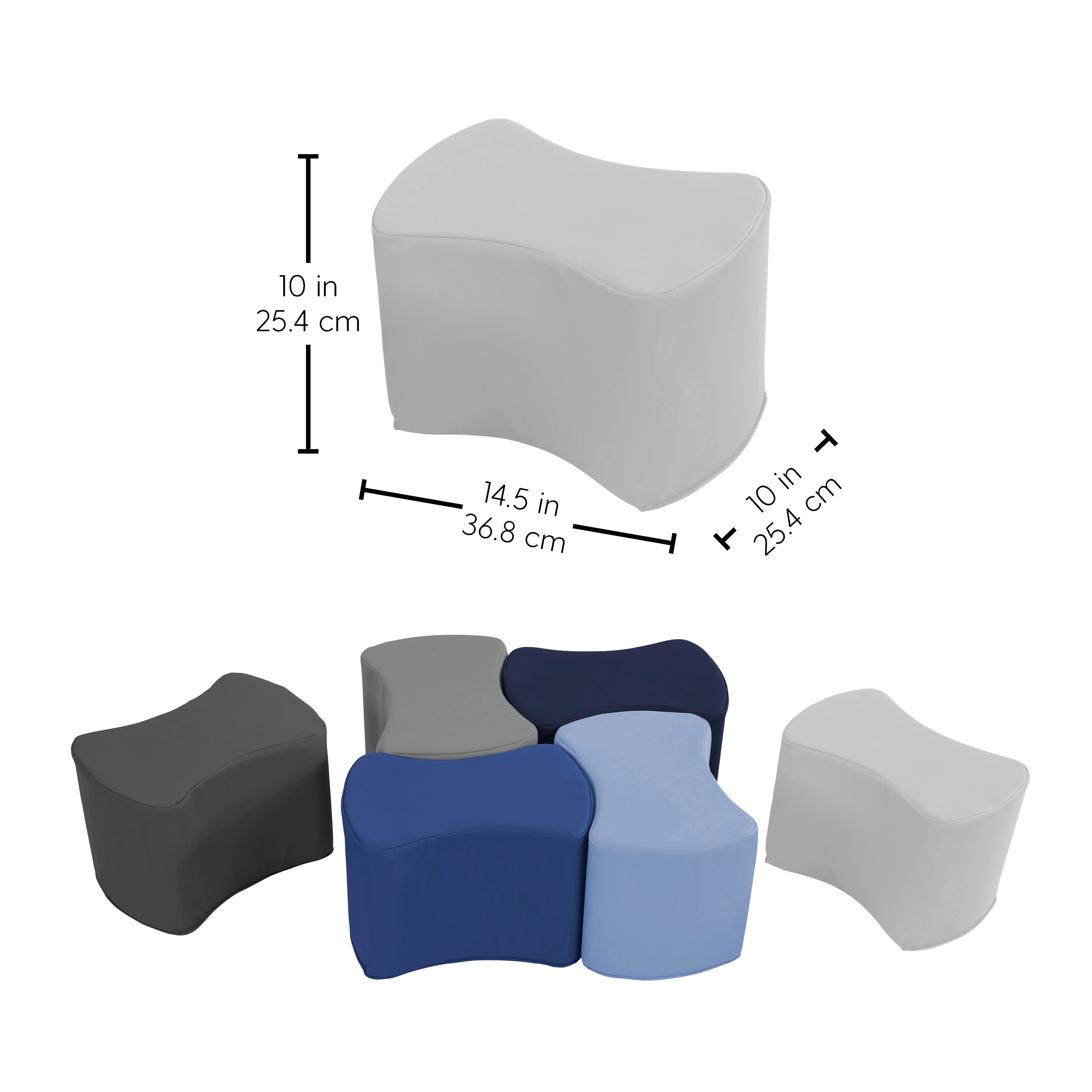 SoftScape Butterfly Seating Set 10" Height, 6-Piece - Navy/Powder Blue
