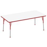 36" x 72" Rectangle Dry-Erase Activity Table with Adjustable Standard Ball Glide Legs - Whiteboard/Red