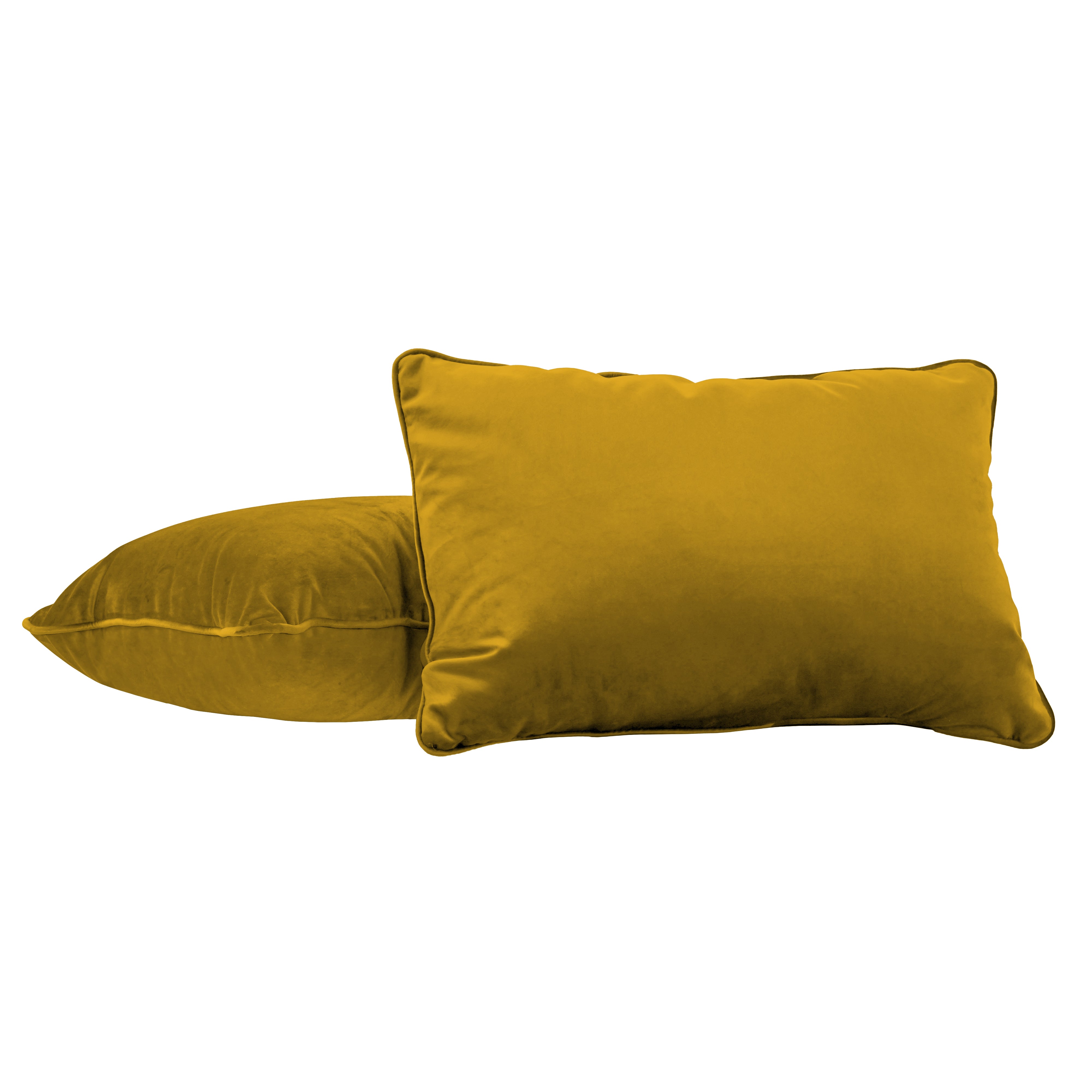 16" x 24" Rectangle Lumbar Microfiber Pillow with Piping, 2-Piece - Dijon