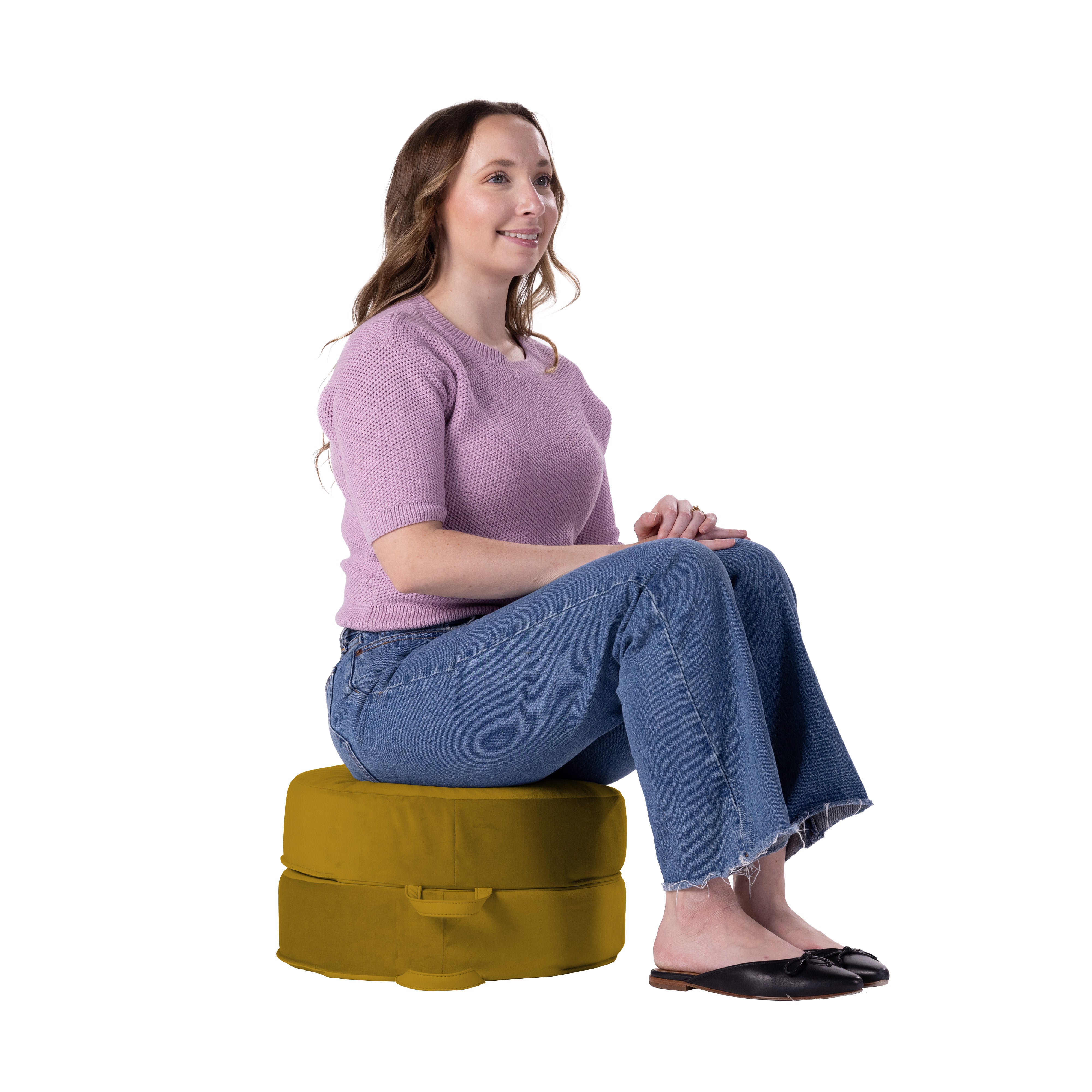 Overstuffed Microfiber Floor Cushions, 2-Piece - Dijon