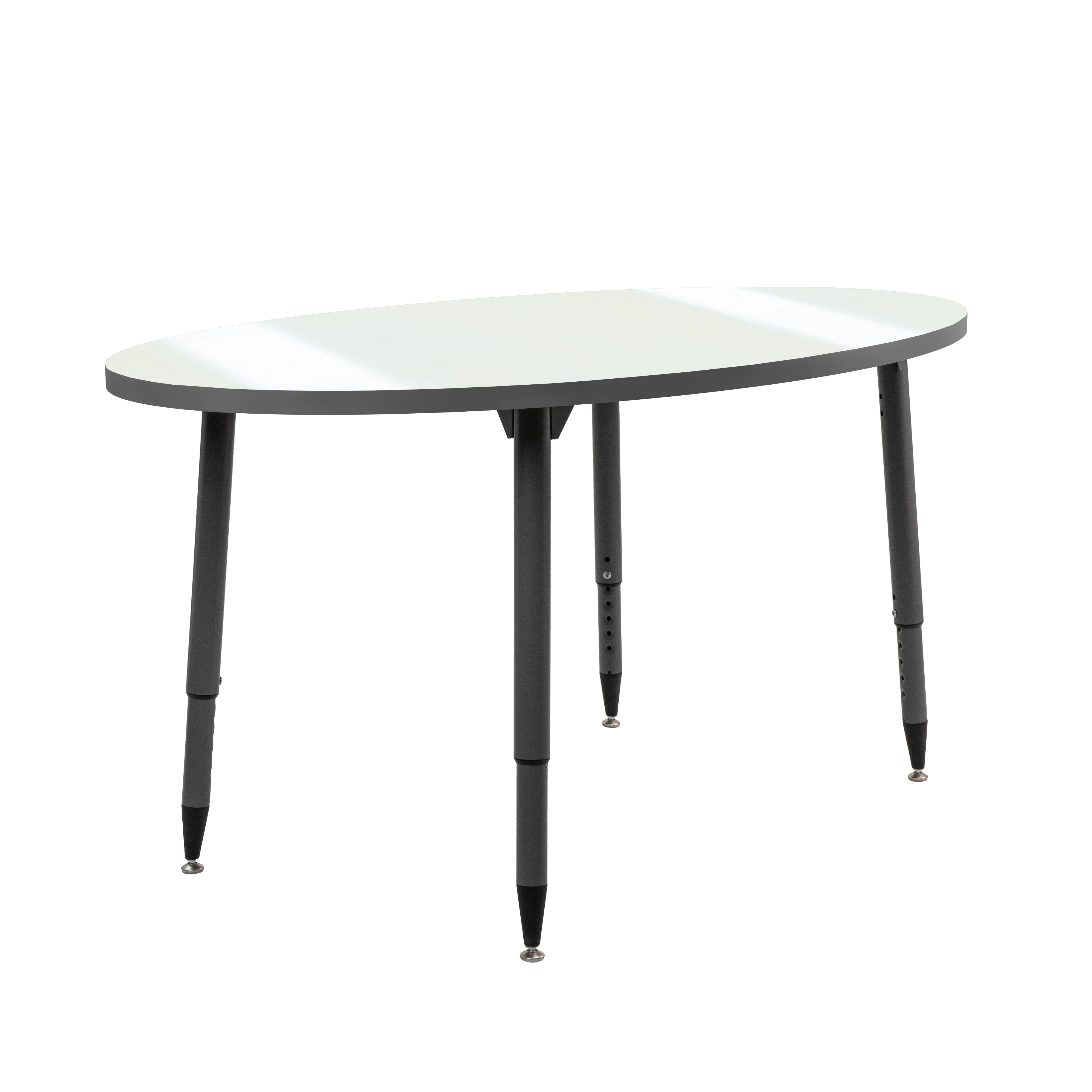 Adapte 30" x 60" Oval Dry-Erase Activity Table with Adjustable Tapered Legs - Whiteboard/North Sea