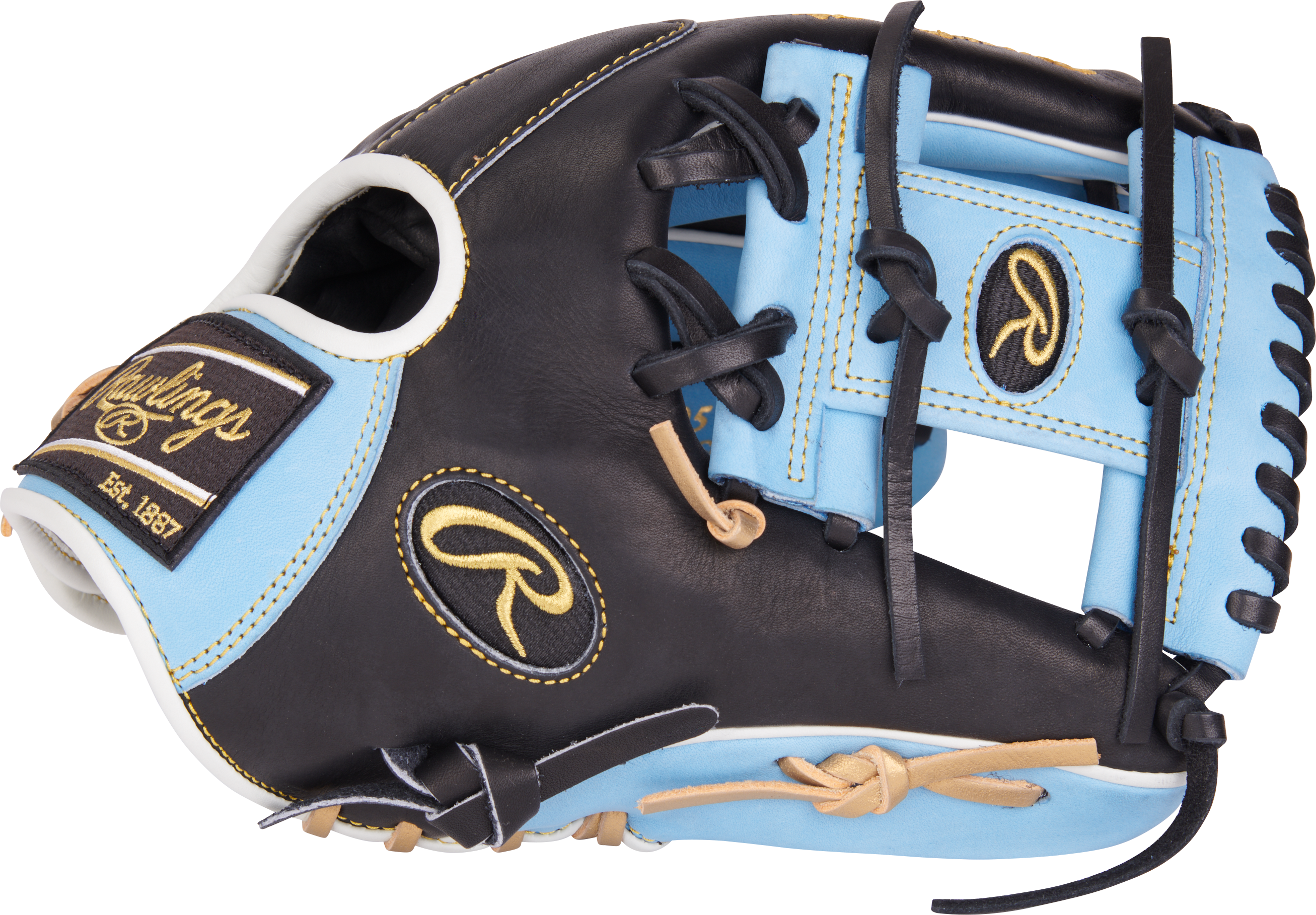 Rawlings Heart Of The Hide Series 11.75-Inch Baseball Glove  - Right Hand Thrower - Columbia Blue/Black