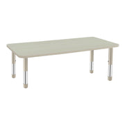 30" x 60" Rectangle Woodgrain Activity Table with Adjustable Chunky Legs - Asian Sand/Sand
