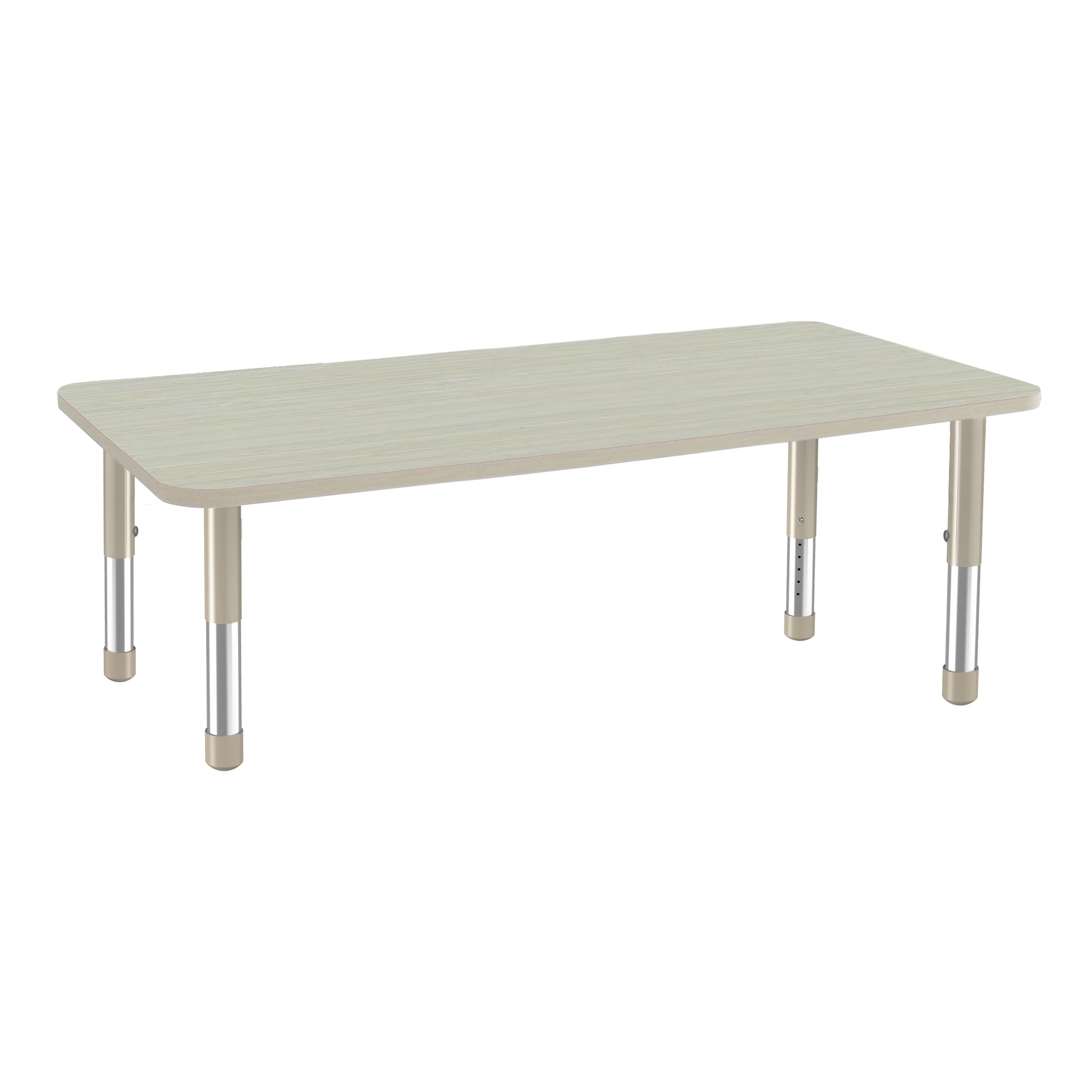 30" x 60" Rectangle Woodgrain Activity Table with Adjustable Chunky Legs - Asian Sand/Sand