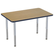 30" x 48" Rectangle Thermofused Activity Table with Adjustable Super Legs - Pasadena Oak/Navy/Silver