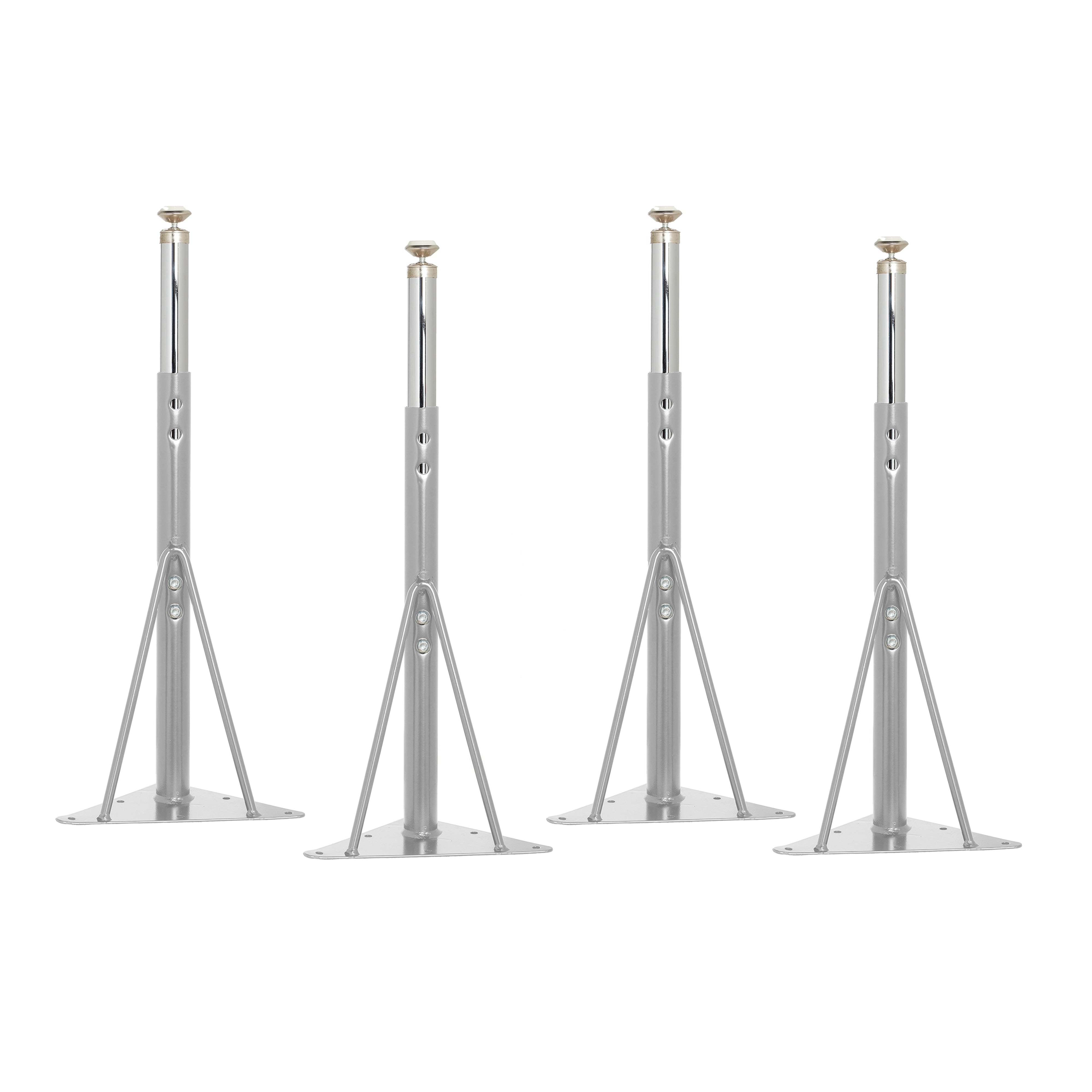 Standard Swivel Glide Legs for Activity Tables, 4-Piece - Silver