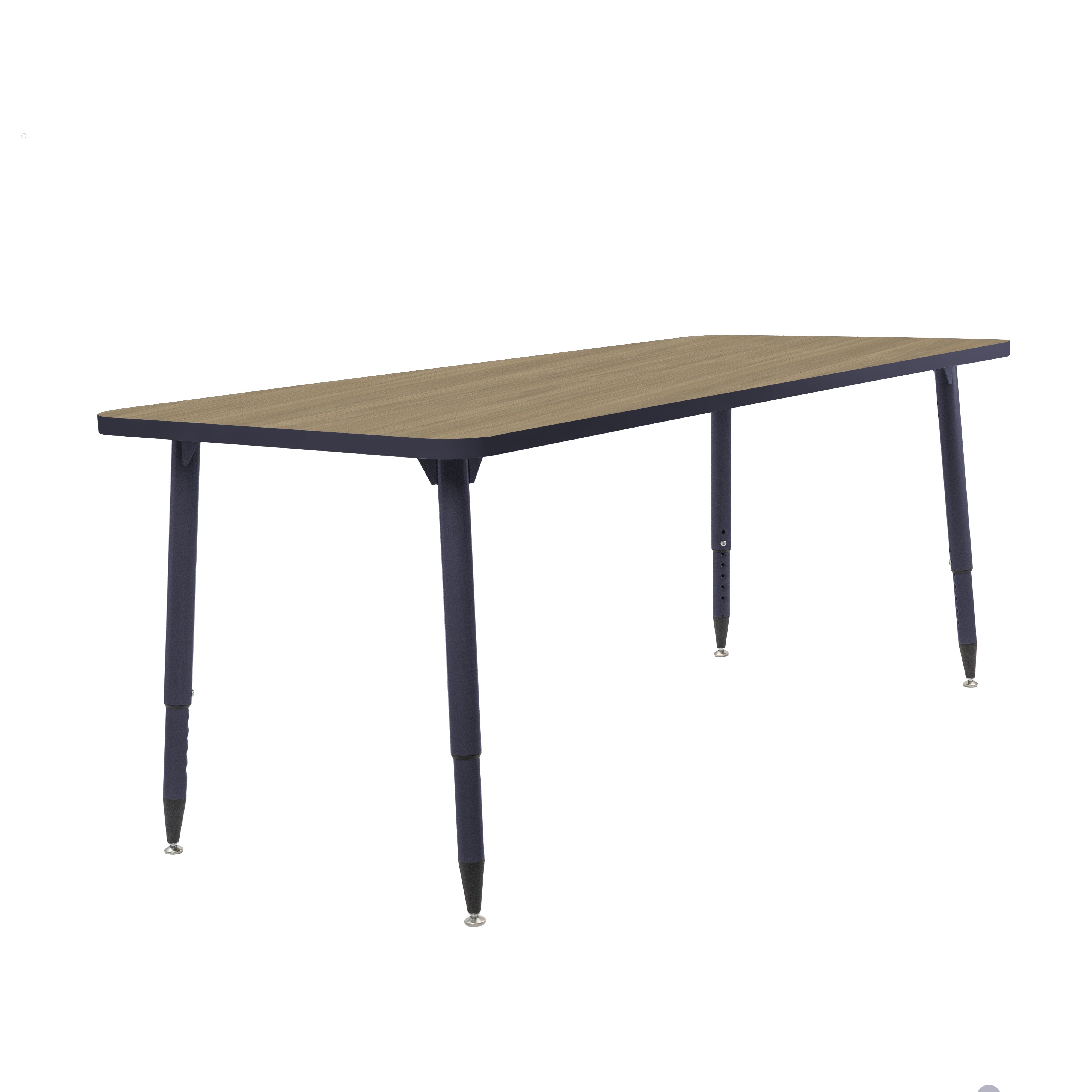 Adapte 30" x 72" Rectangle Activity Table with Adjustable Tapered Legs - Pasadena Oak/Navy
