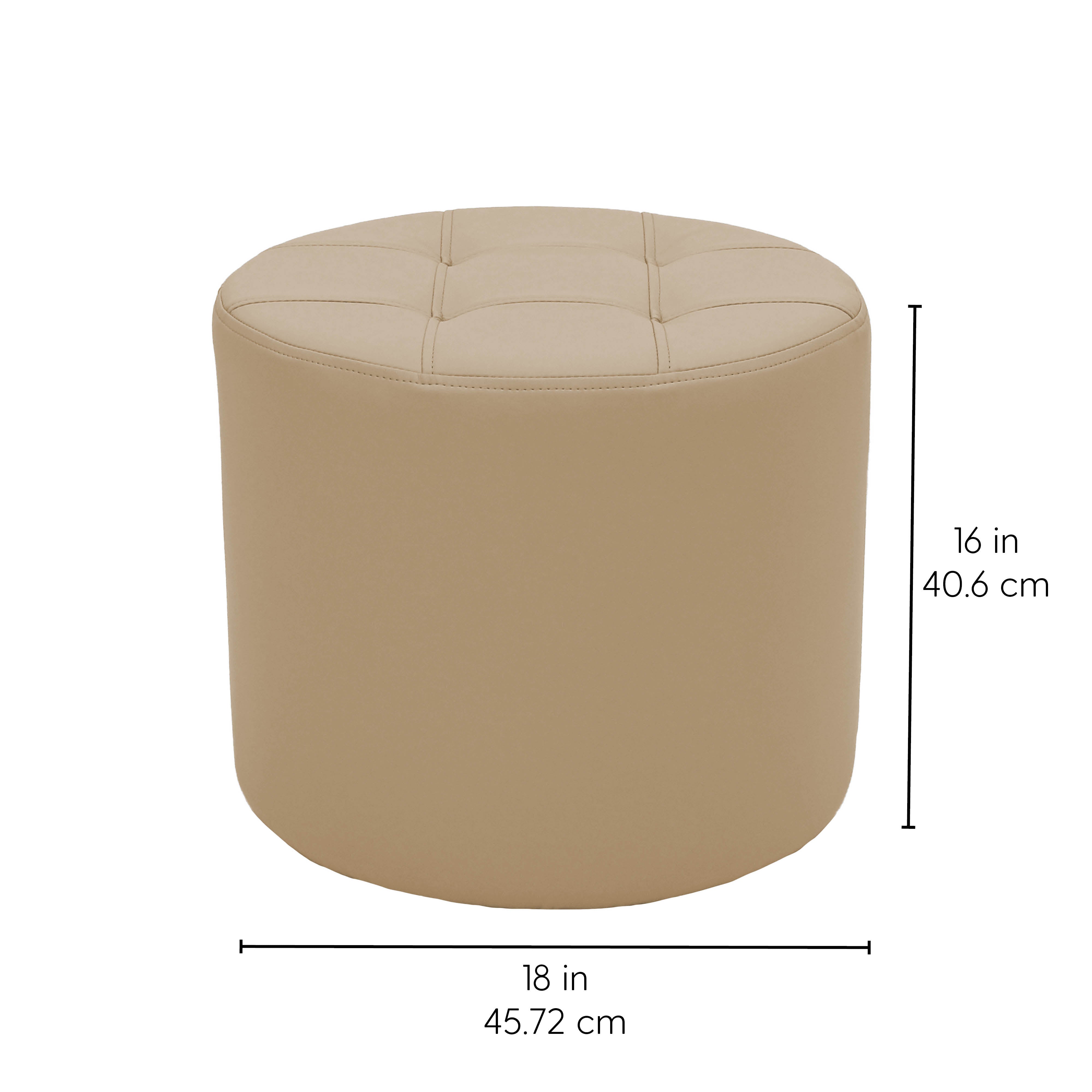 Tufted Round Ottoman 16" Height - Sand