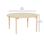 42" Round All-Purpose Activity Table with 22" Wood Legs