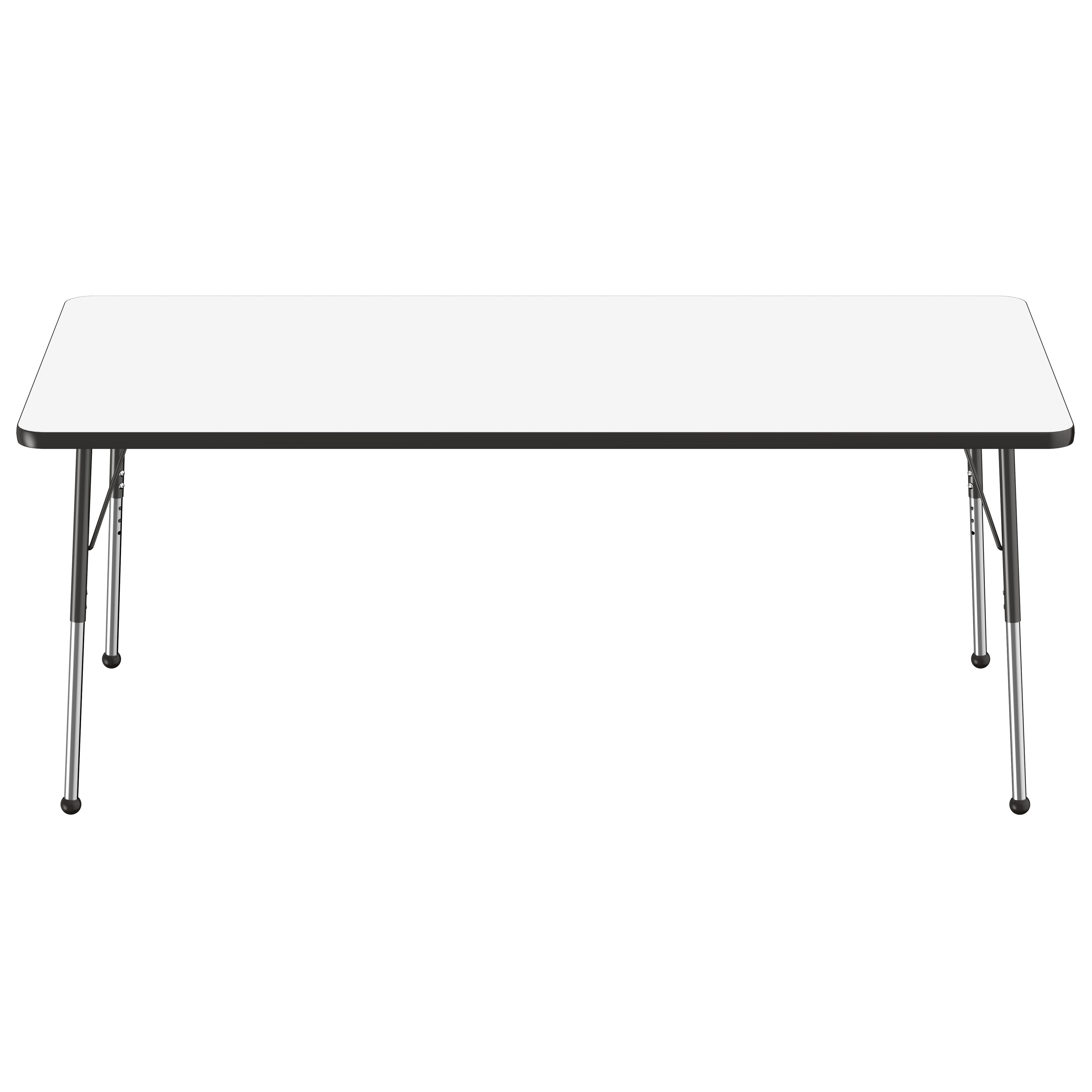 36" x 72" Rectangle Dry-Erase Activity Table with Adjustable Standard Ball Glide Legs - Whiteboard/Black