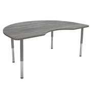 48" x 72" Kidney La Madera Activity Table with Adjustable Super Legs - Light Gray Wood/Silver