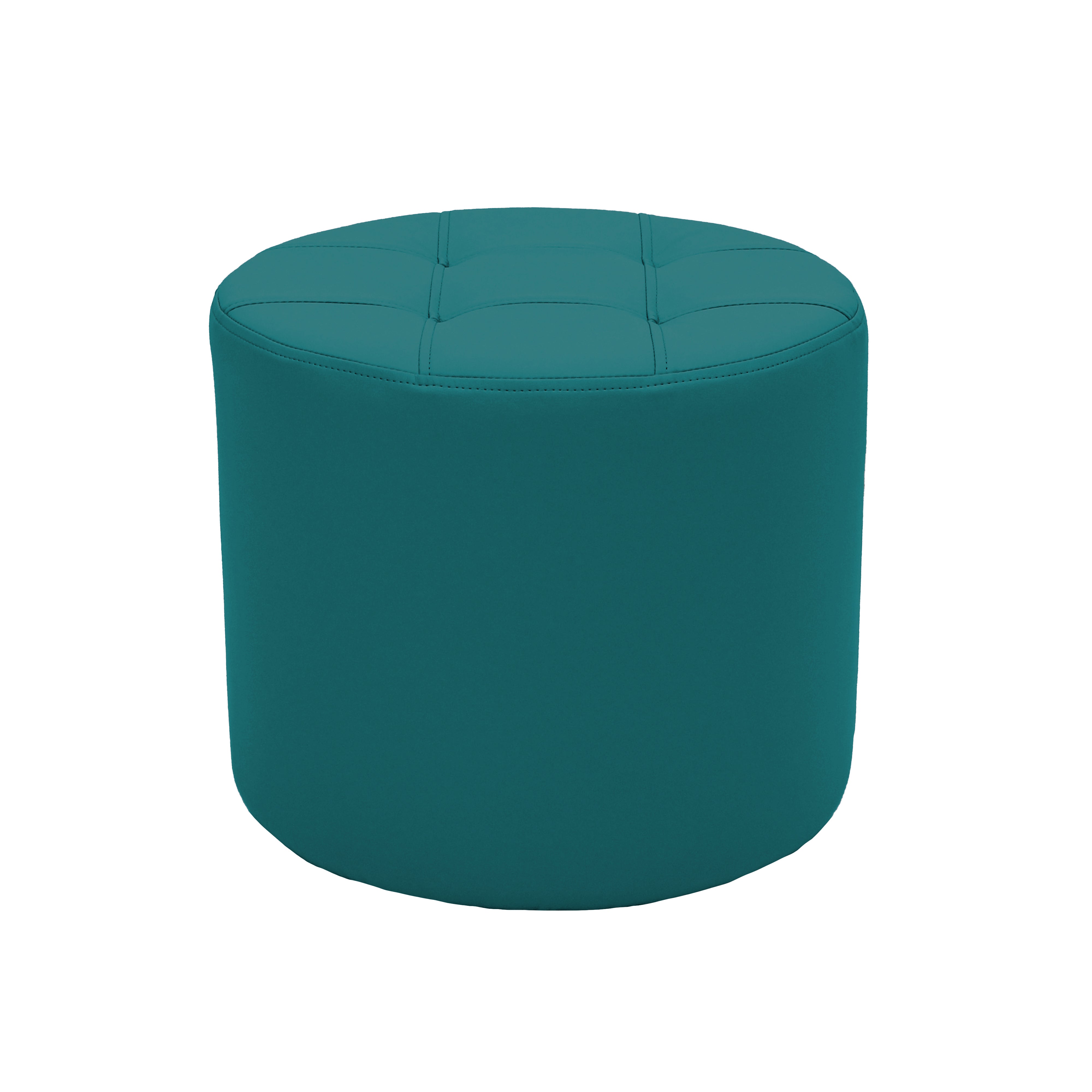 Tufted Round Ottoman 16" Height - Teal