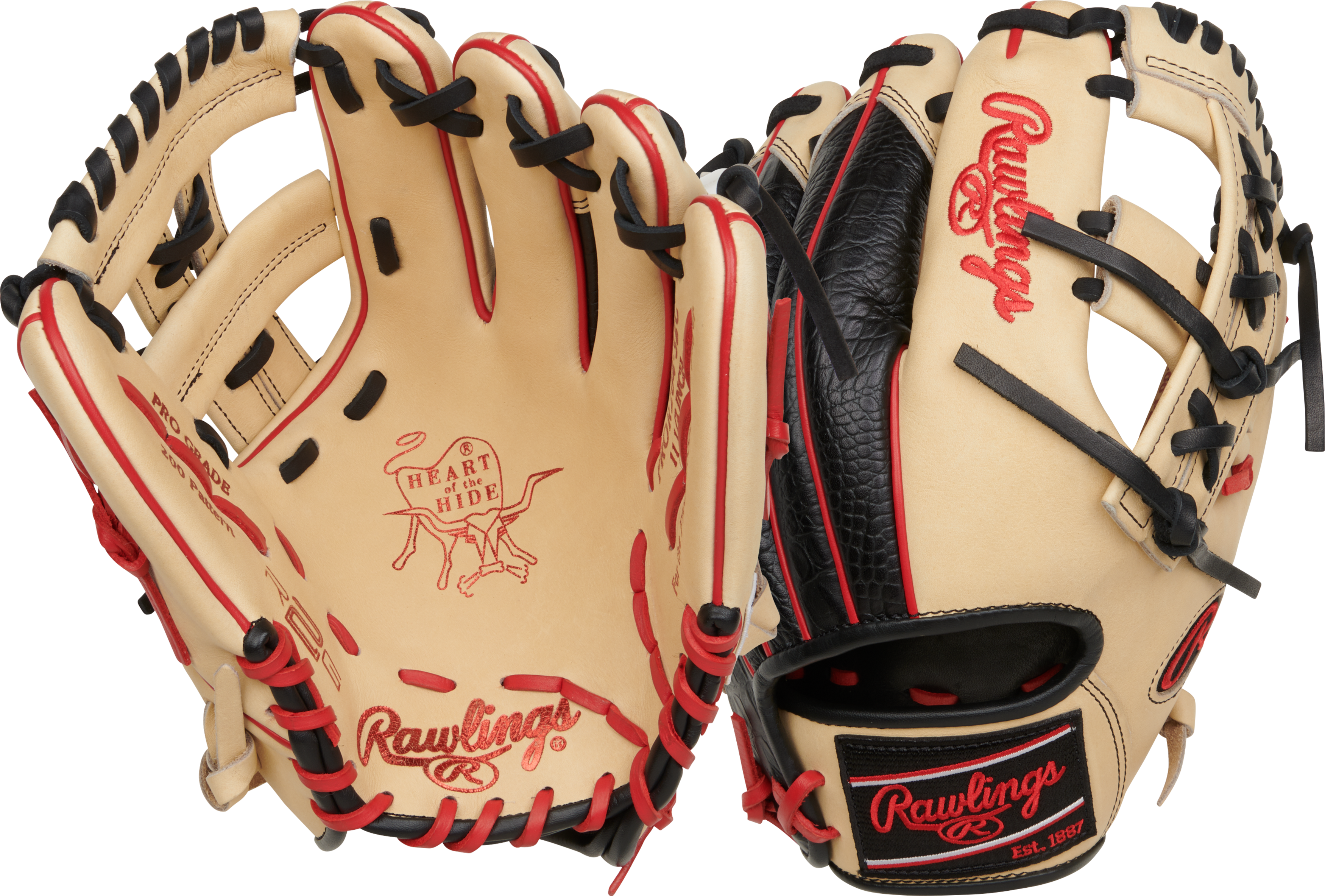 Rawlings Heart Of The Hide Series 11.5-Inch Baseball Glove - Right Hand Thrower - Camel/Croc