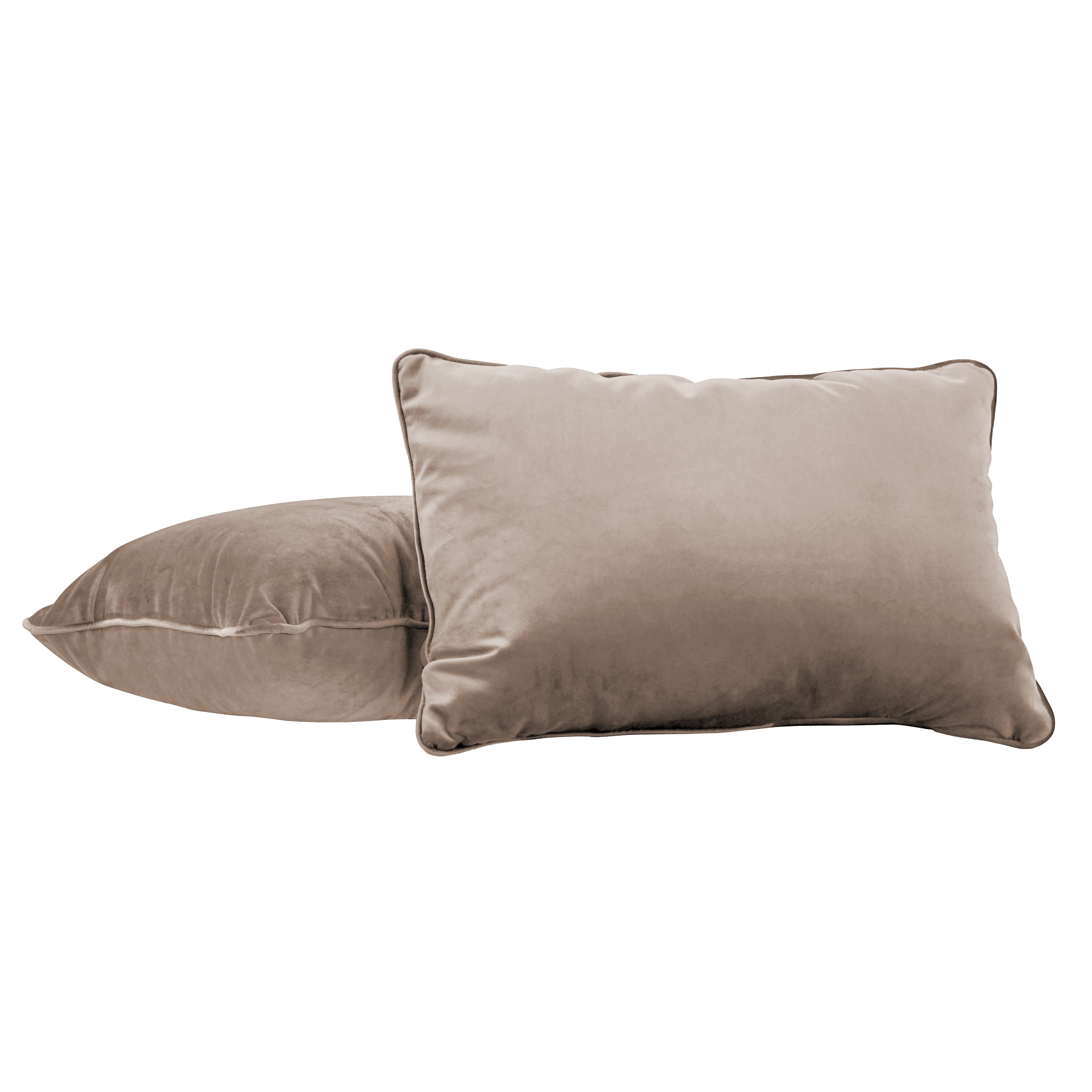 16" x 24" Rectangle Lumbar Microfiber Pillow with Piping, 2-Piece - Caffe
