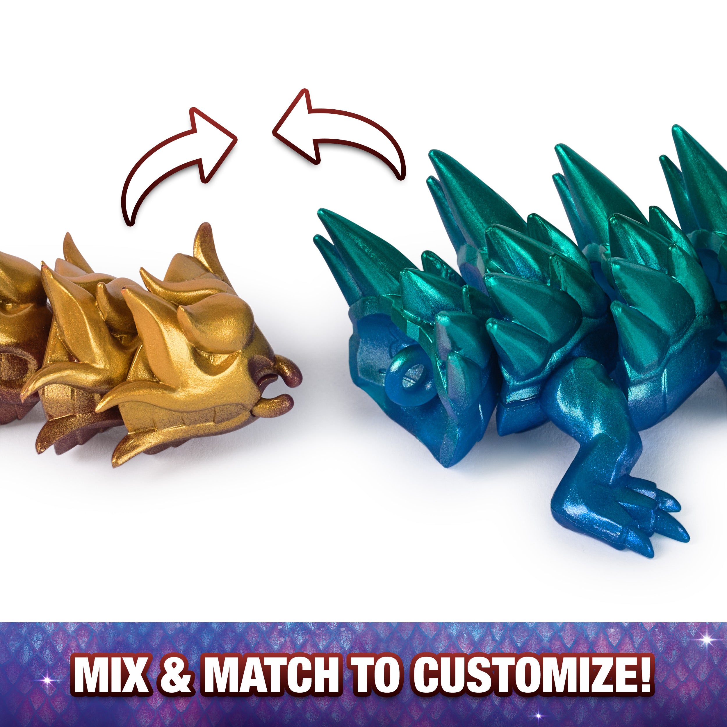 CrystaLynx Dragons, 12.5-inch Collectible Articulated Dragon Toy Figure & Blind Box Display Egg, Fidget Home Office & Desk Decor Styles May Vary