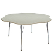 60" Flower La Madera Activity Table with Standard Legs - Asian Sand/Silver