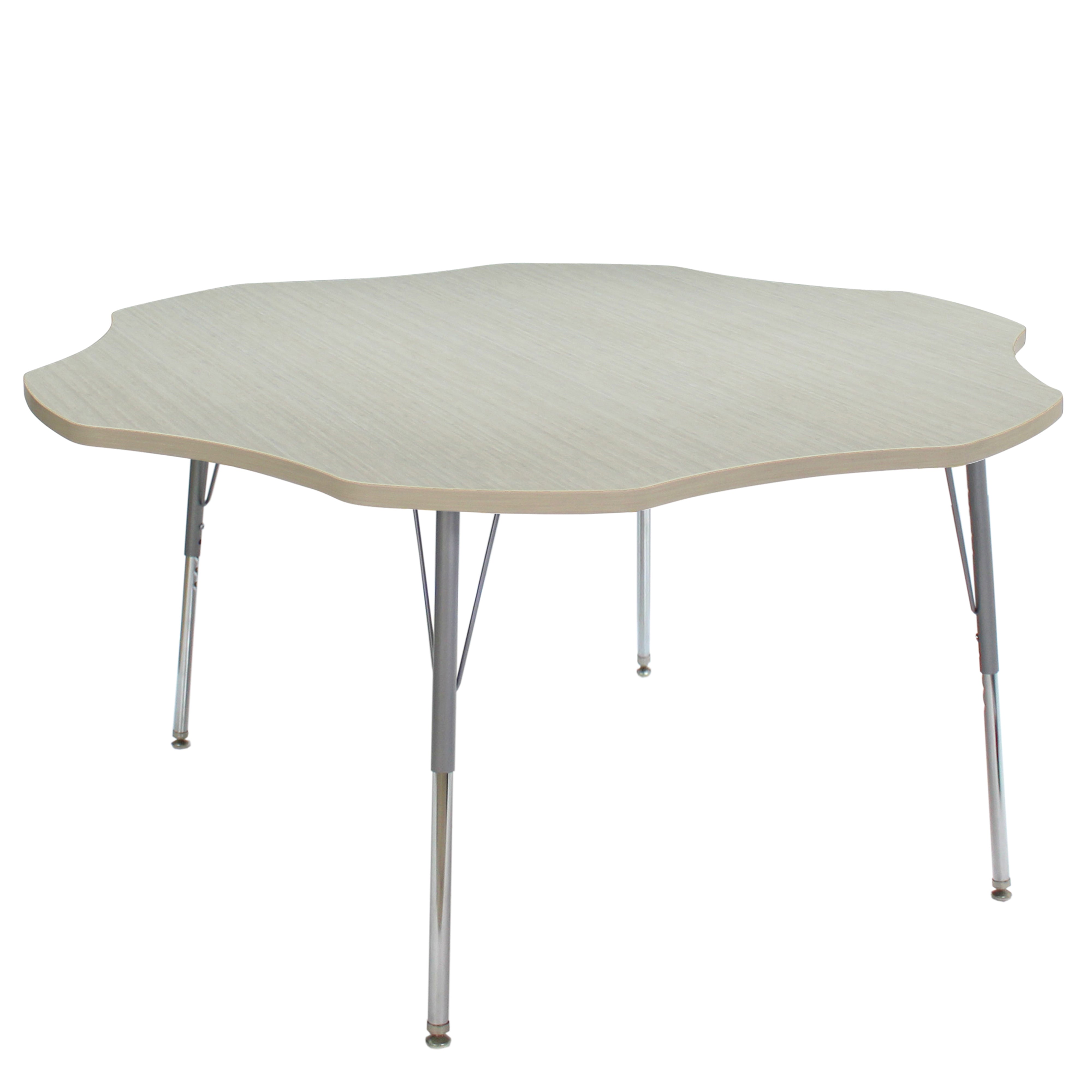 60" Flower La Madera Activity Table with Standard Legs - Asian Sand/Silver
