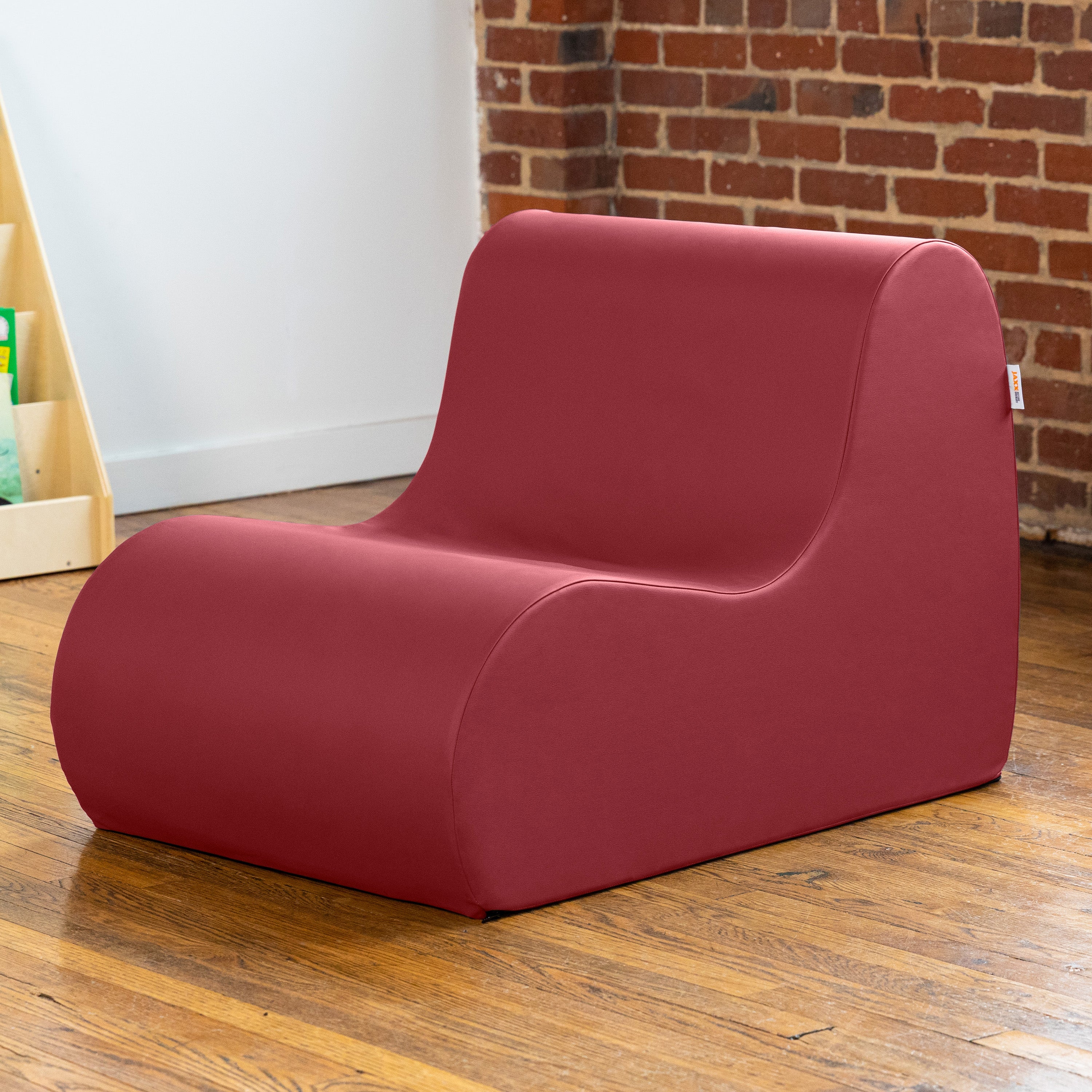 Jaxx Midtown Medium Classroom Soft Foam Chair - Premium Vinyl Cover - Claret Dark Red