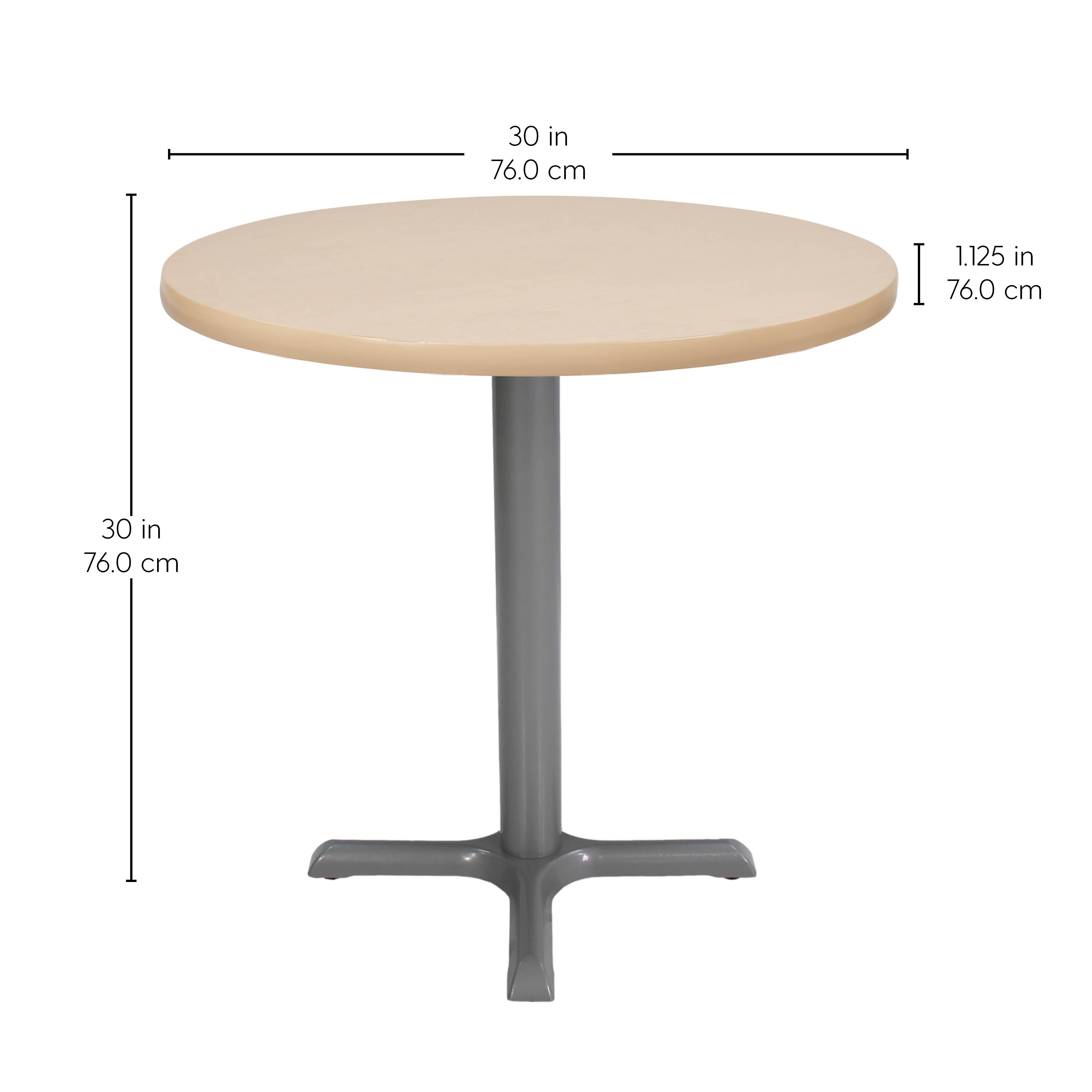 30" Round Cafe Bistro Table - Maple/Silver