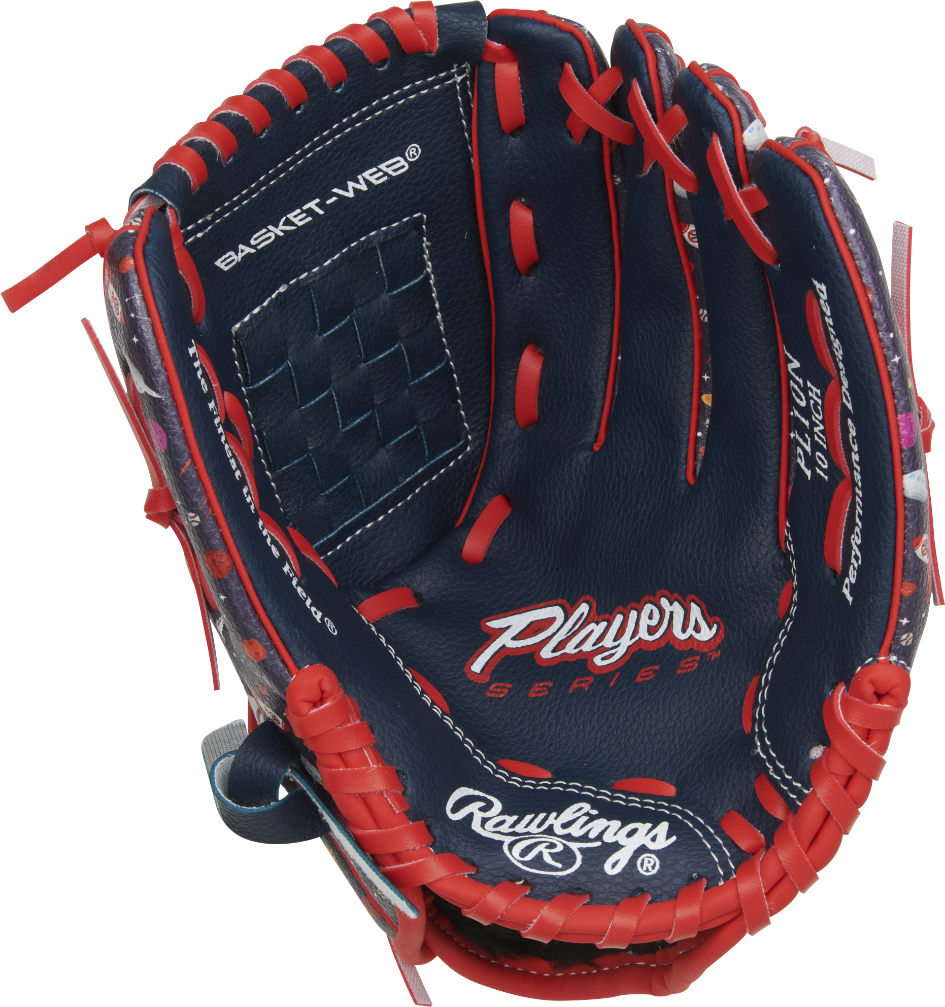 Rawlings Players Series Youth 10-Inch Baseball Glove - Right Hand Thrower - Navy/Space Print