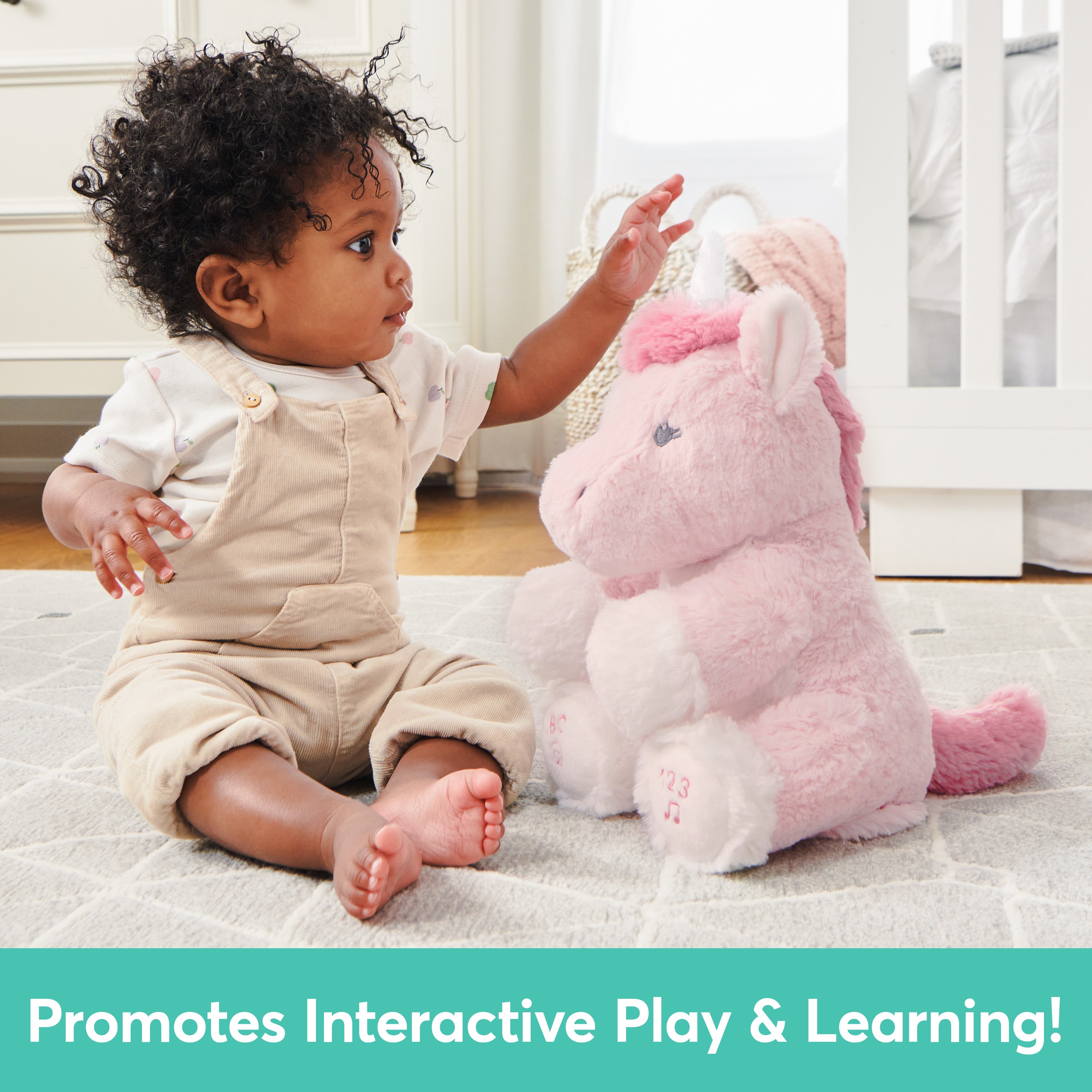 Baby GUND Alora the Unicorn Animated Plush, Singing Stuffed Animal Sensory Toy, Sings ABC Song and 123 Counting Song, Pink, 11”