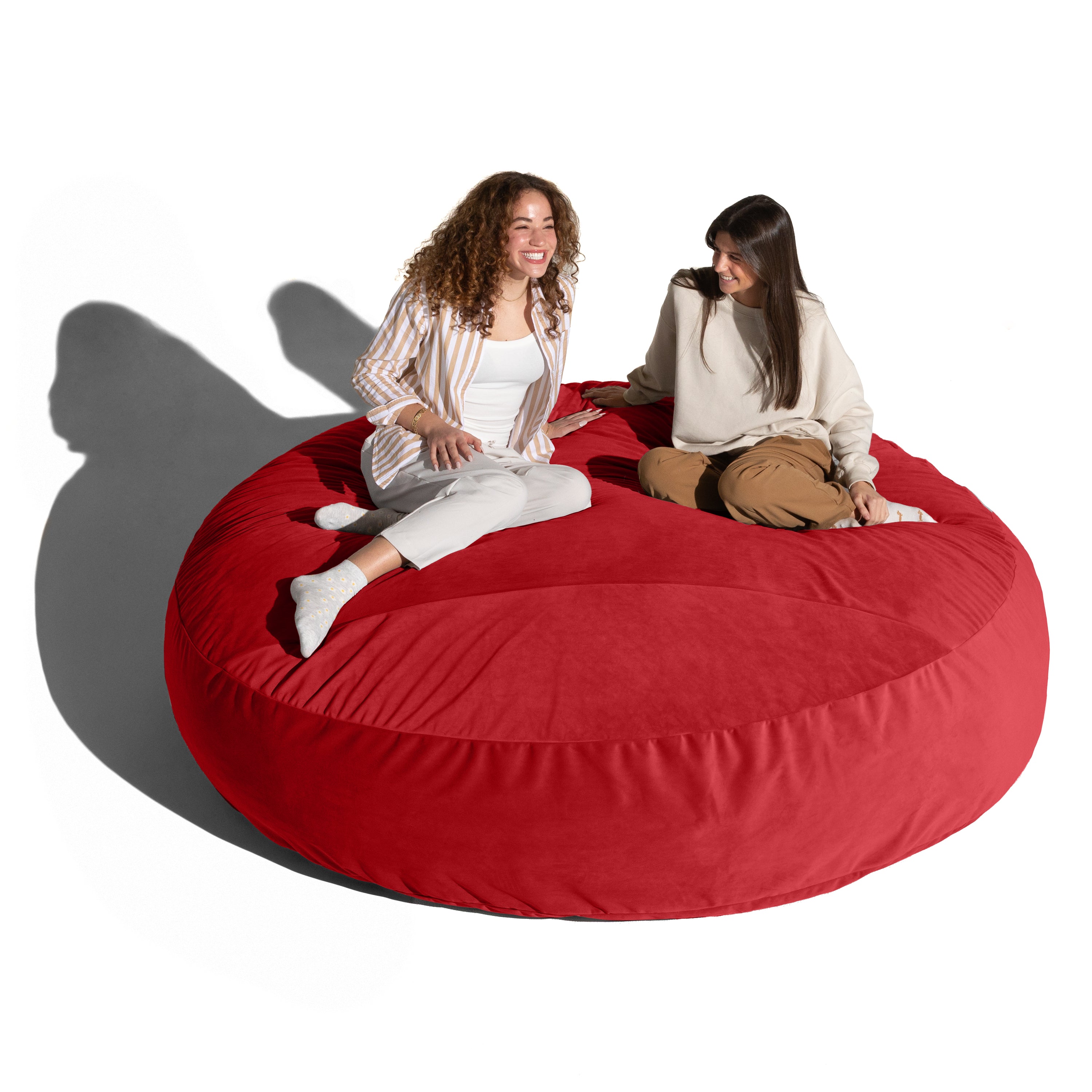 Jaxx 6 Foot Cocoon - 2-in-1 Convertible Bean Bag Bed & Large Bean Bag Chair for Adults, Premium Lush Velvet - Merlot