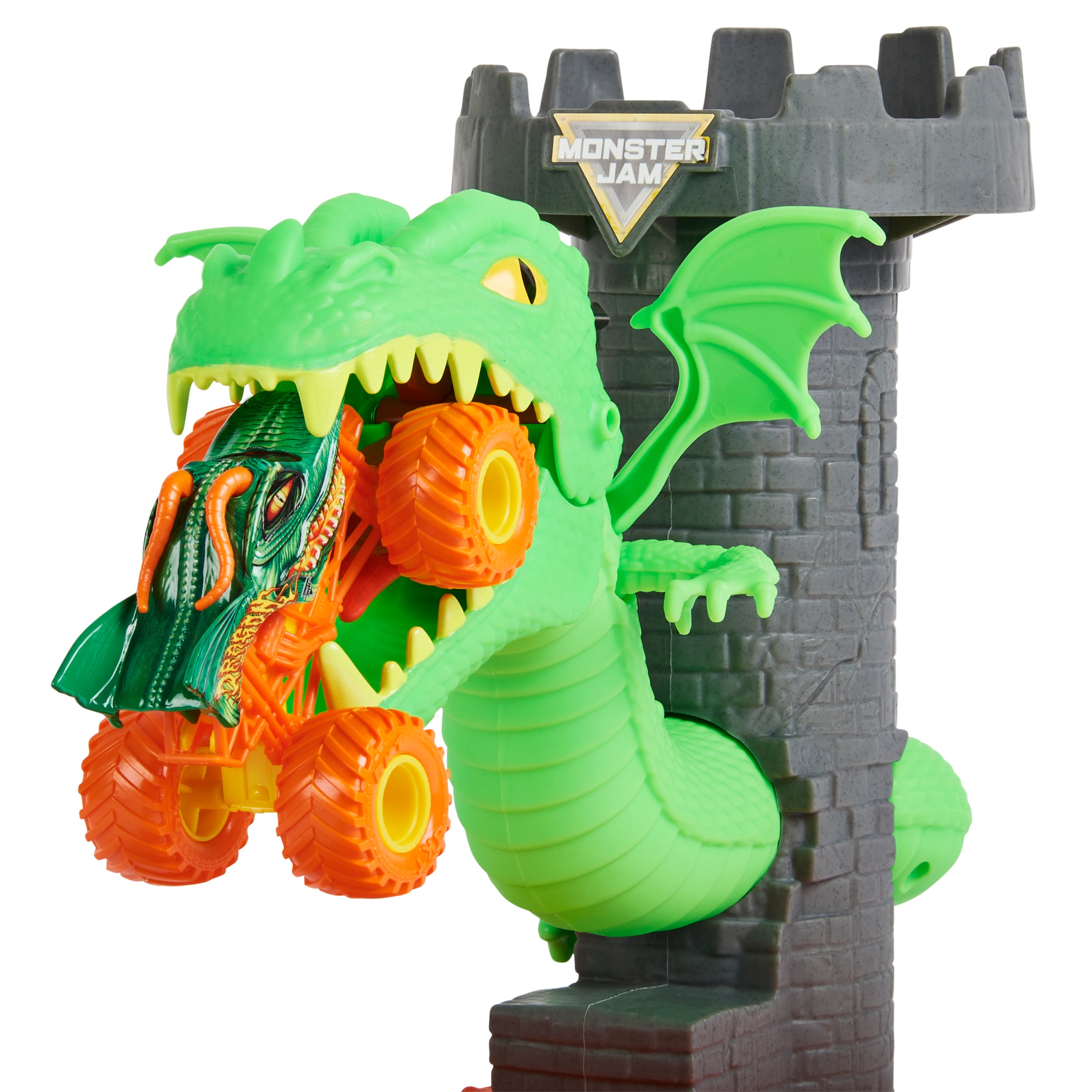 Monster Jam, Dueling Dragon Playset with Exclusive 1:64 Scale Dragon Monster Truck, Kids Toys for Boys Ages 3 and up