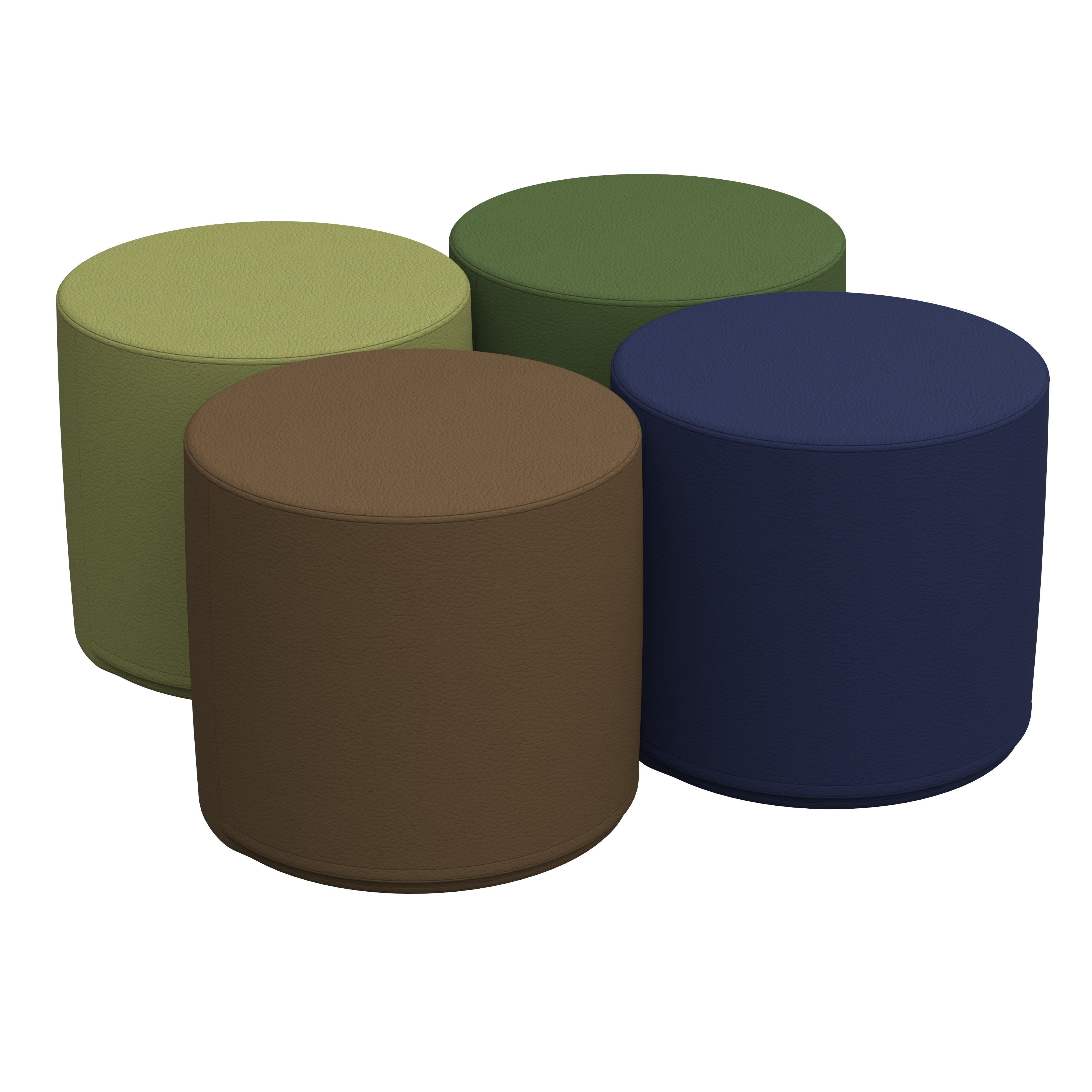 SoftScape 18" Round Ottoman 16" Height, 4-Piece - Earthtone