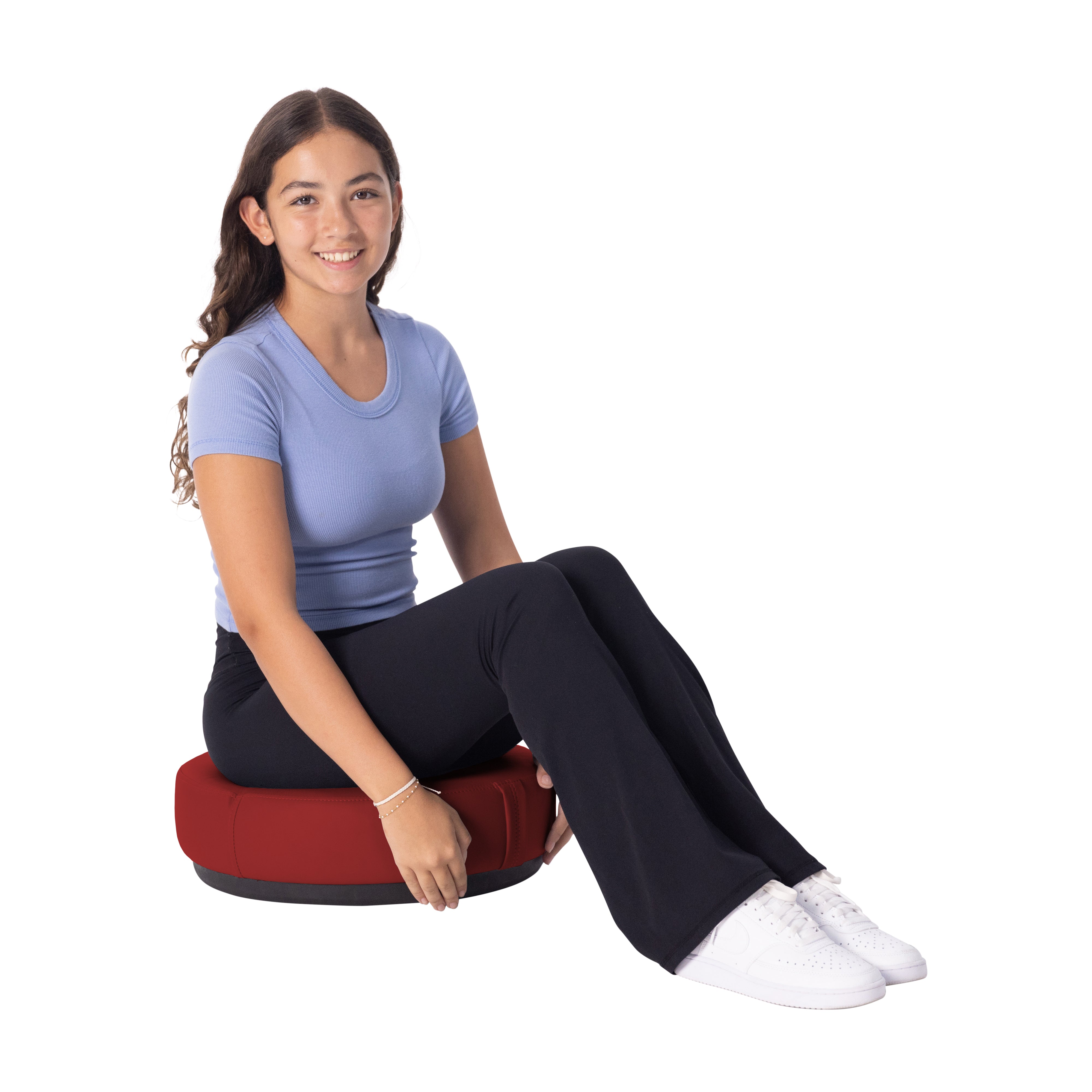 Pro Series Floor Cushion with Wobble Base, 2-Piece - Crimson