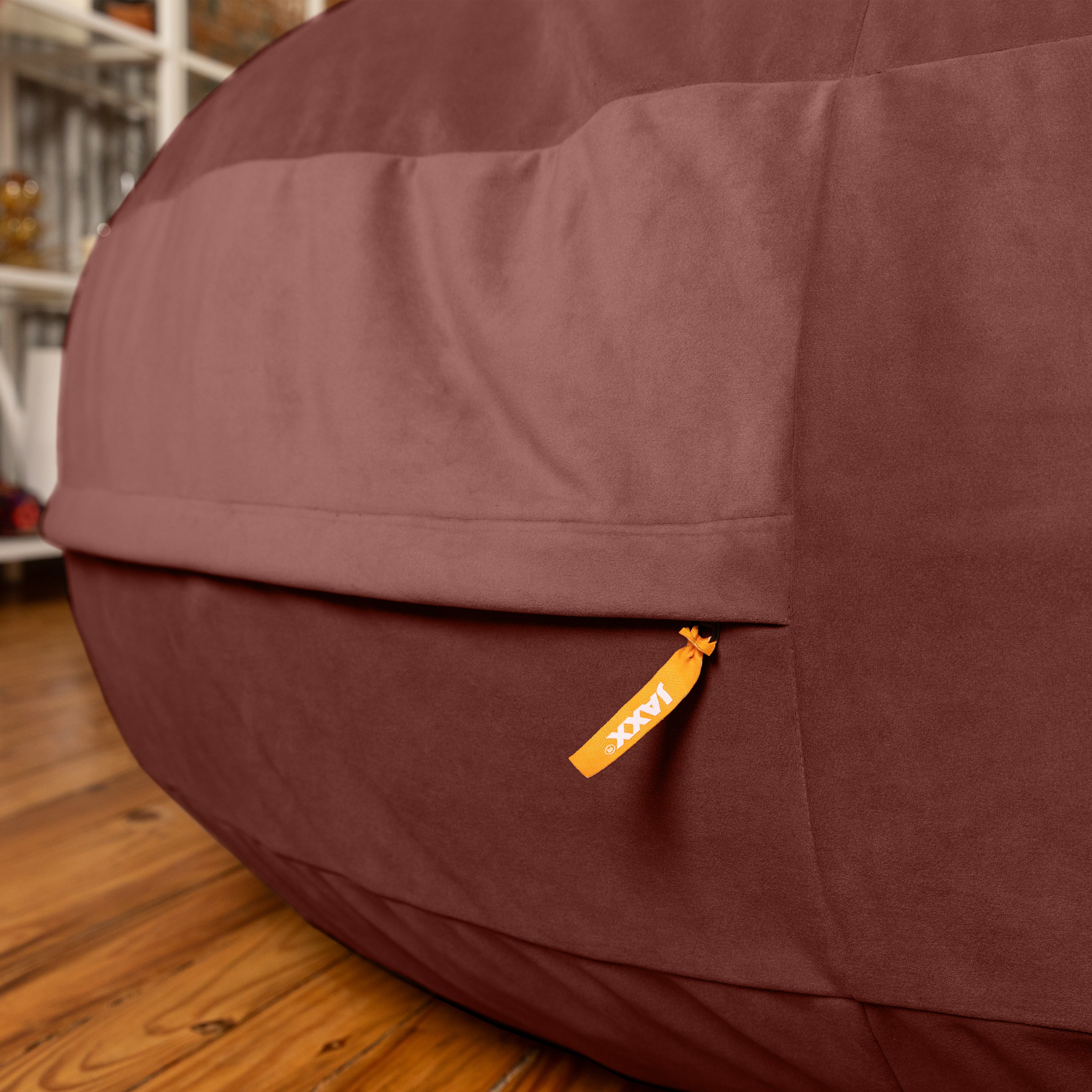 Jaxx 6 Foot Cocoon - 2-in-1 Convertible Bean Bag Bed & Large Bean Bag Chair for Adults, Premium Lush Velvet - Mauve