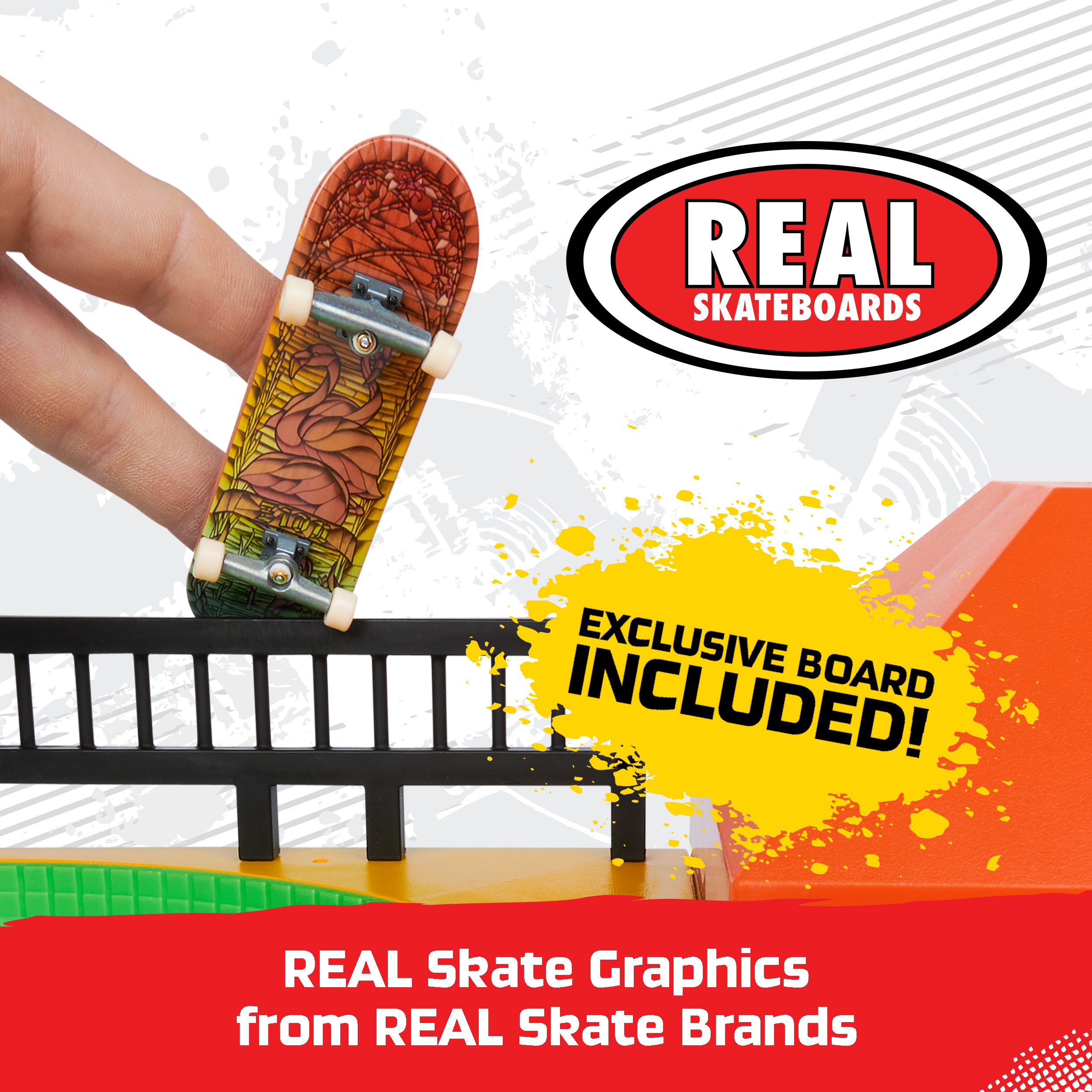 Tech Deck, Quarter Bowl Ruckus X-Connect Park Creator, Customizable and Buildable Ramp Set with Exclusive Fingerboard, Kids Toy for Ages 6 and up